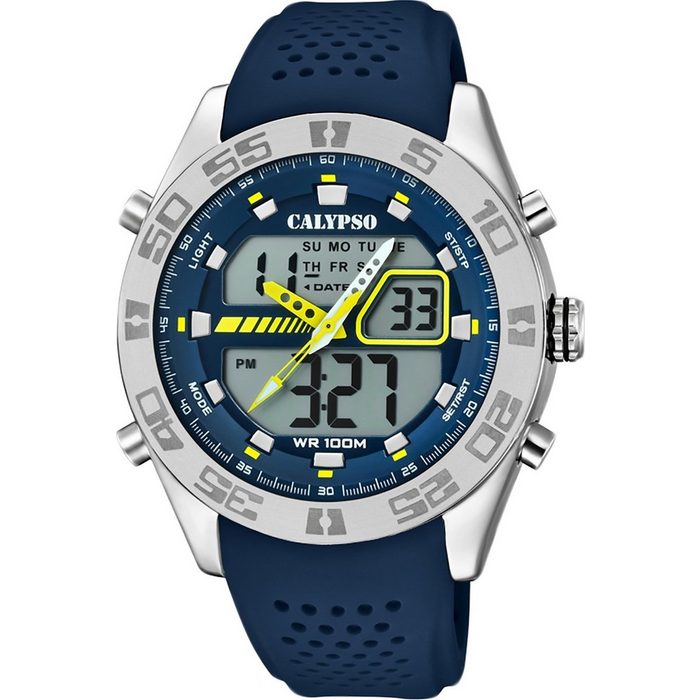 CALYPSO WATCHES Digitaluhr Calypso Herren Uhr K5774/3 (Armbanduhr) Herren Armbanduhr rund Kunststoff PUarmband blau Sport