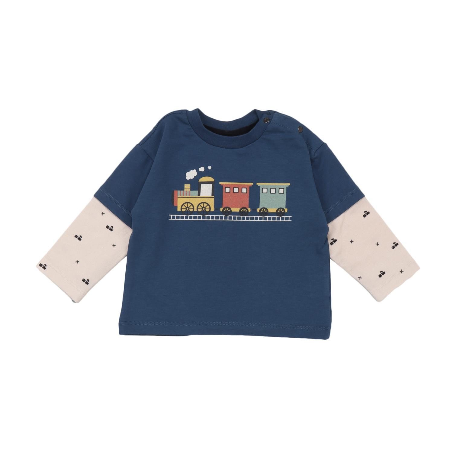 Langarmshirt Bio-Baumwoll Kinder Shirt mit farbenfrohem Zugmotiv