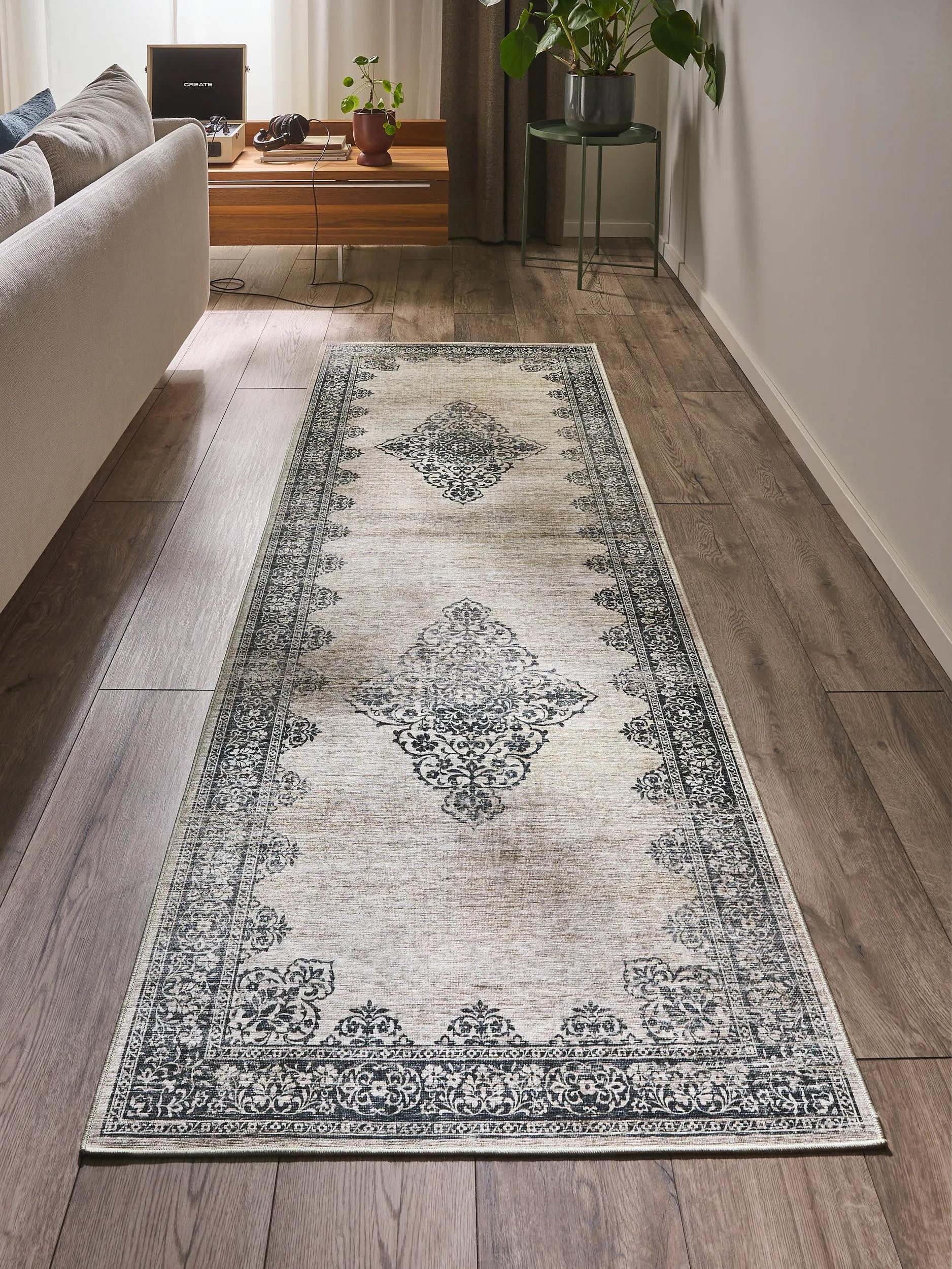 benuta Läufer Laury, rechteckig, Höhe: 5 mm, Teppich Wohnzimmer, Schlafzimmer, Esszimmer, Flur, Kunstfaser, Cozy
