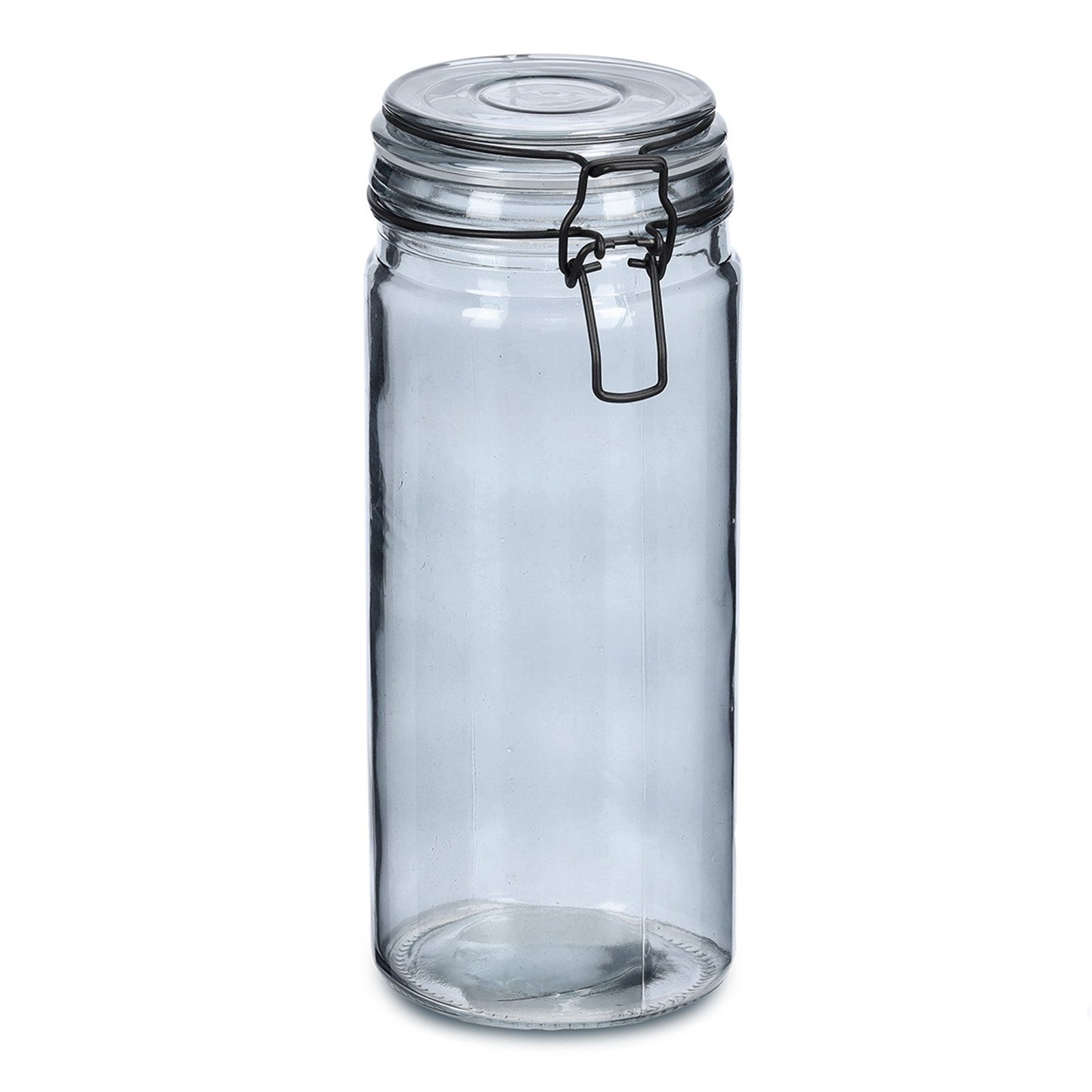 Neuetischkultur Vorratsglas Vorratsglas grau mit Bügelverschluss 1000 ml, Glas, Metall, (Stück, 1-tlg), Lebensmittelaufbewahrung | Vorratsgläser