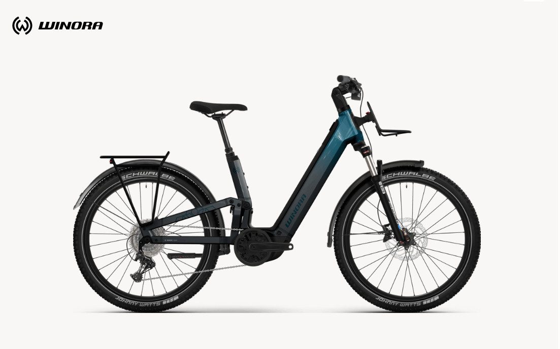 Winora E-Bike Winora Sinus FS X12, Bosch SmartSystem 800 Wh 85/120 Nm Wave Fully, Mittelmotor, 800 Wh