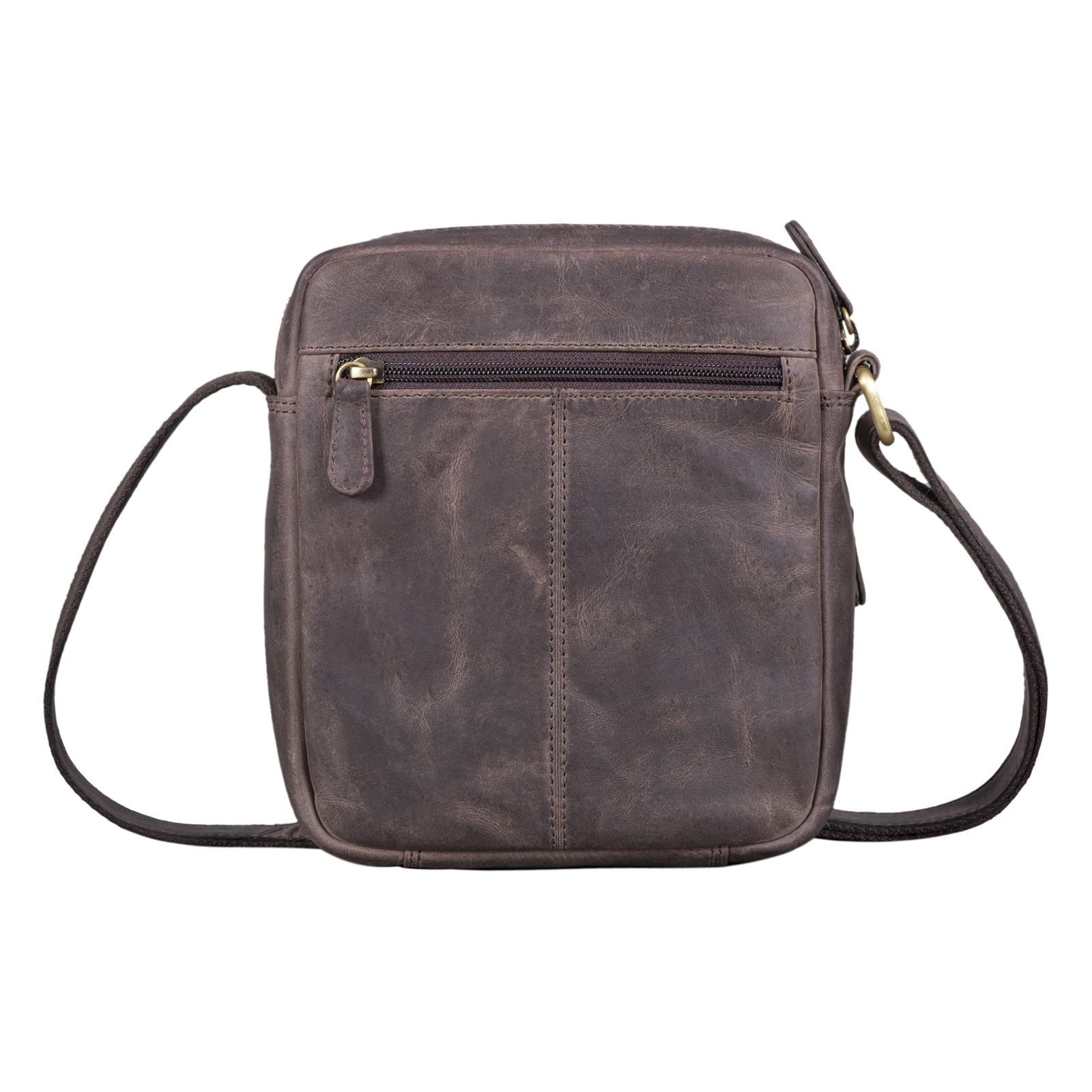 STILORD Messenger Bag Tasche Herren Umhängetasche - "Trae" Leder klein dunkel braun