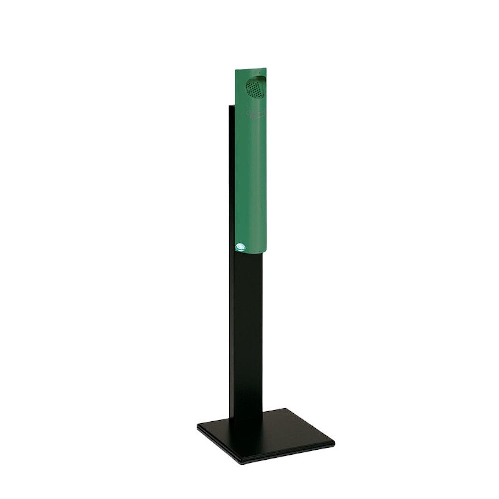 PROREGAL® Aschenbecher Praktischer Wandascher Abstreifblech Standfuß 3,5L 125x31x31cm Grün
