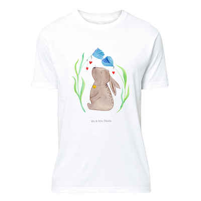 Mr. & Mrs. Panda T-Shirt Hase Blume - Weiß - Geschenk, Kaninchen, Geburstag, Ostern, Osterhase (1-tlg)