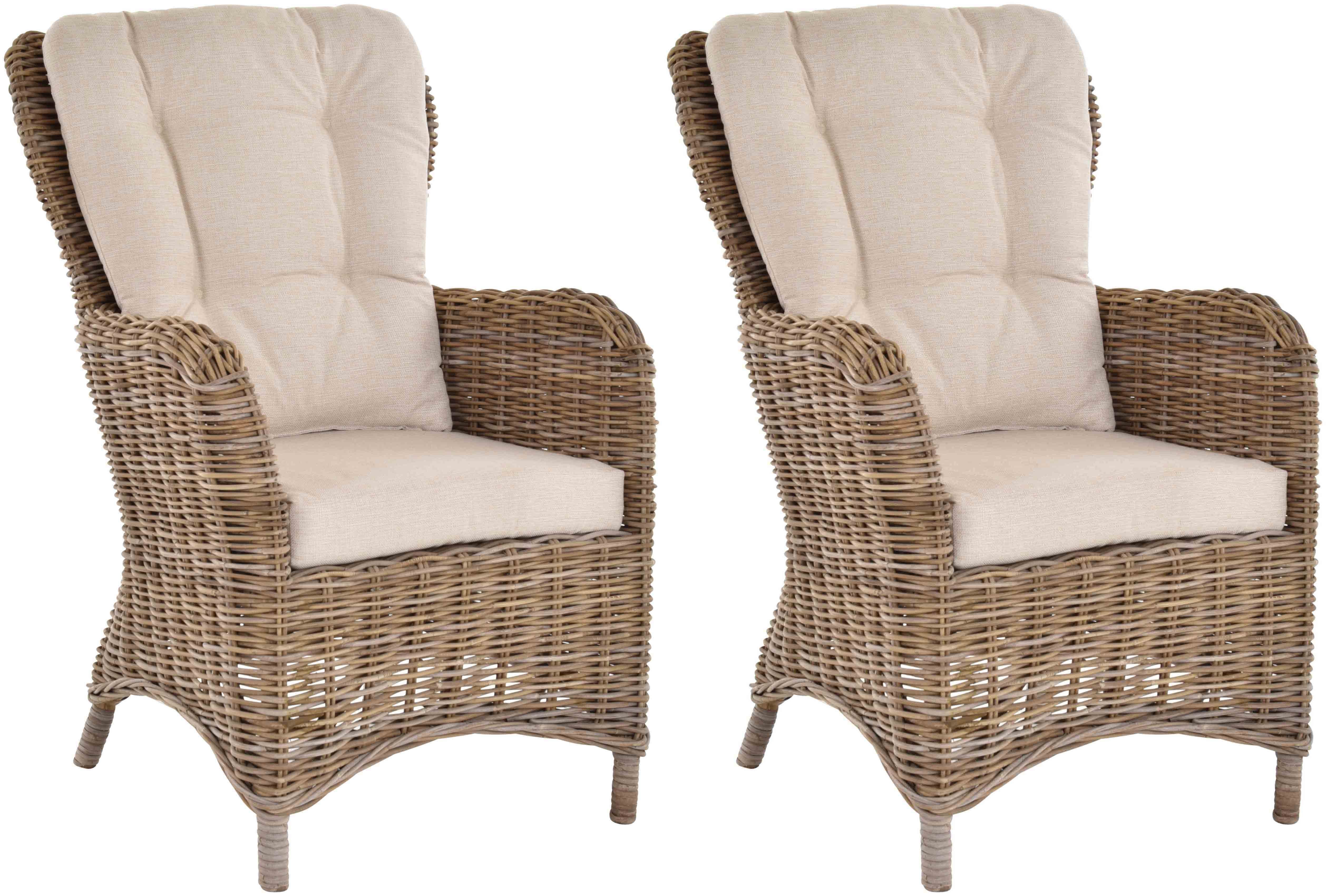 Krines Home Ohrensessel 2er Set Moderner Rattan Wintergartensessel mit hoher Rückenlehne (2er-Set, 2-St., 2er-Set), Ohrenbackensessel Sessel Esszimmer mit Armlehne