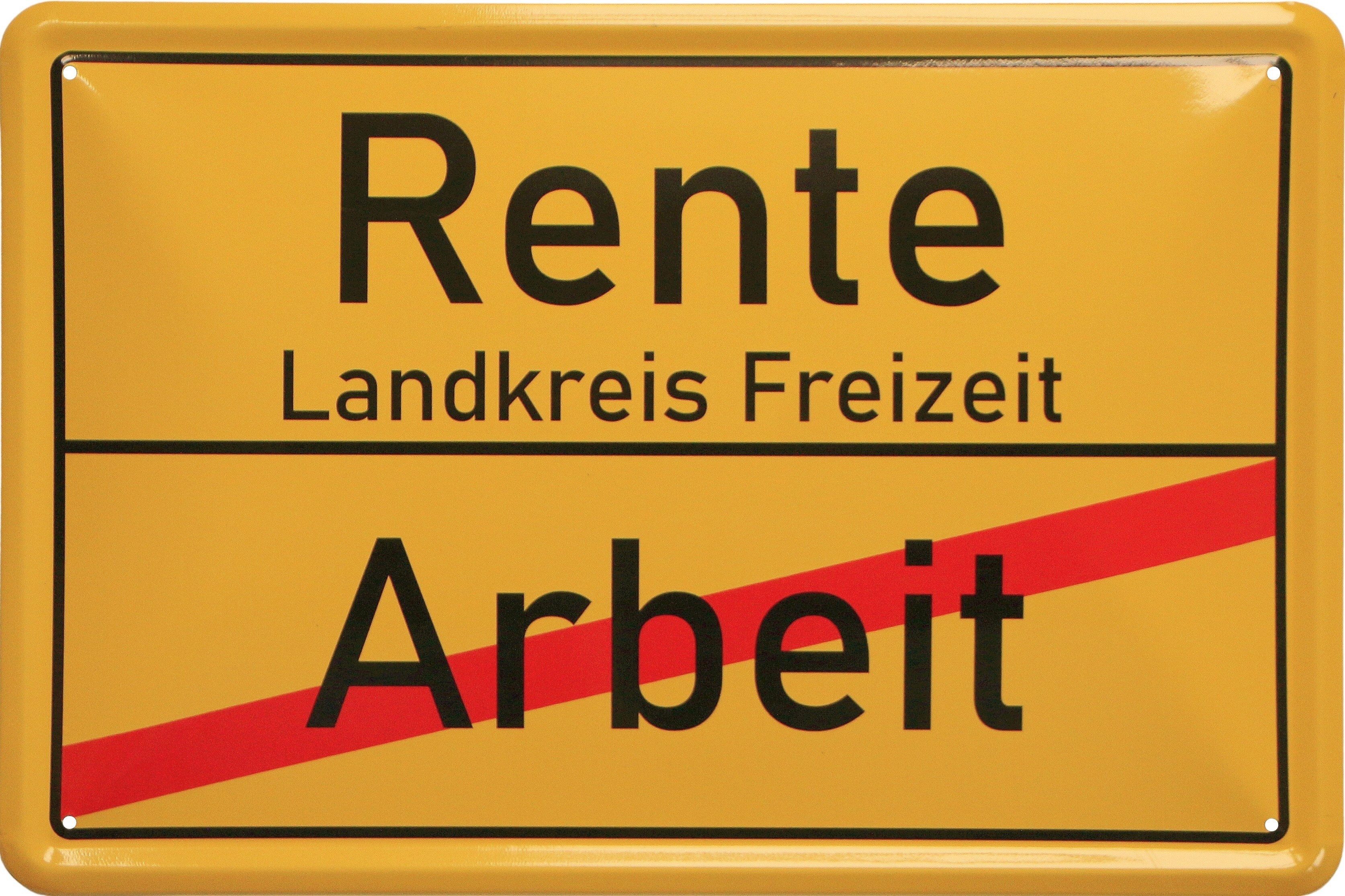 WOGEKA ART Metallbild Arbeit - Rente - 20 x 30 cm Retro Blechschild, Blech1 günstig online kaufen