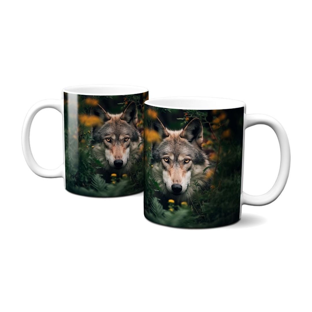 Hustling Sharks Tasse Hustling Sharks® Tasse mit Tiermotiv - Wolf - Geschenk, 330 ml
