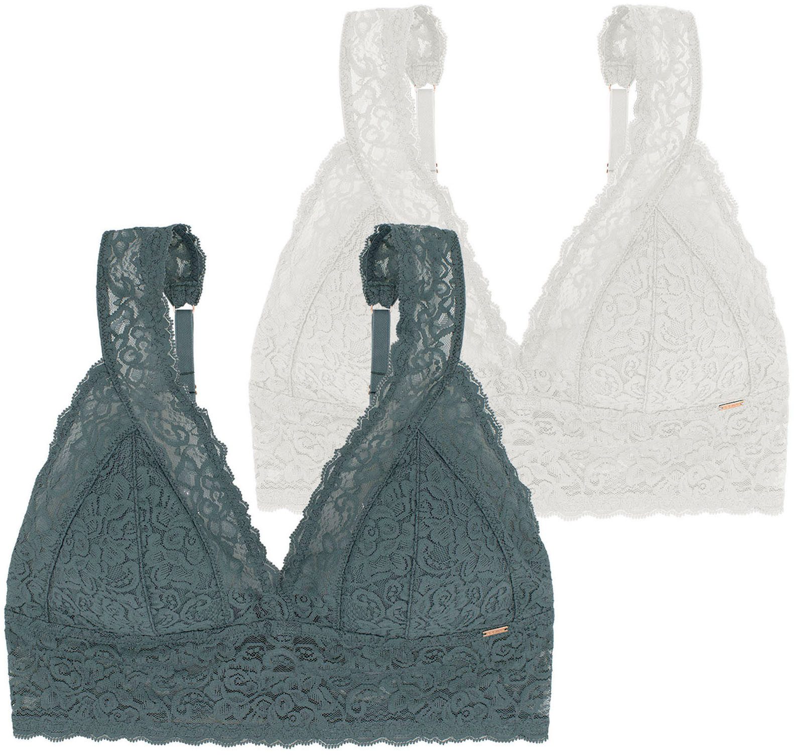 Dorina Bralette LANA-2PP (2er Pack) ohne Bügel, florale Spitze, breites Unterbrustband