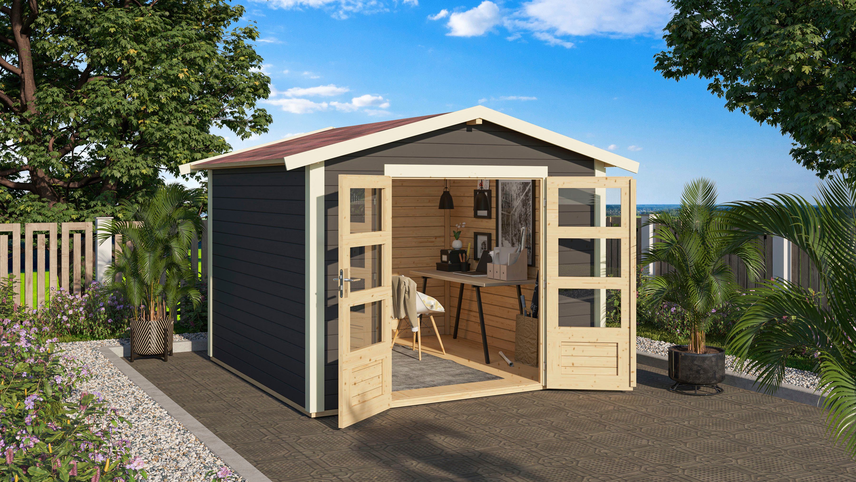 Karibu Gartenhaus "Tarmstedt 6" terragrau, BxT: 300x304 cm, aus hochwertiger nordischer Fichte