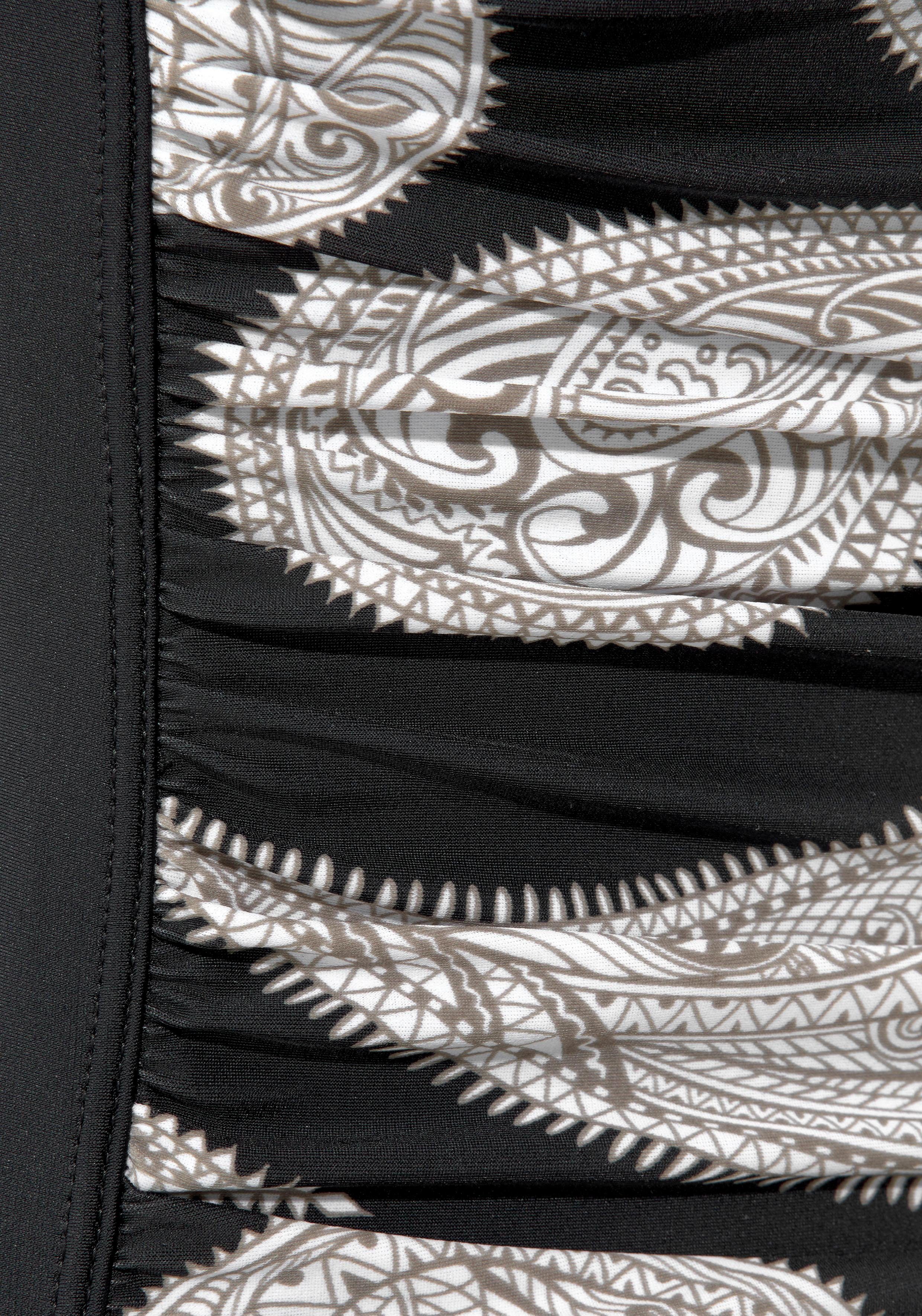 Badeanzug schwarz-bedruckt LASCANA Floralprint im modischen Shaping-Effekt mit