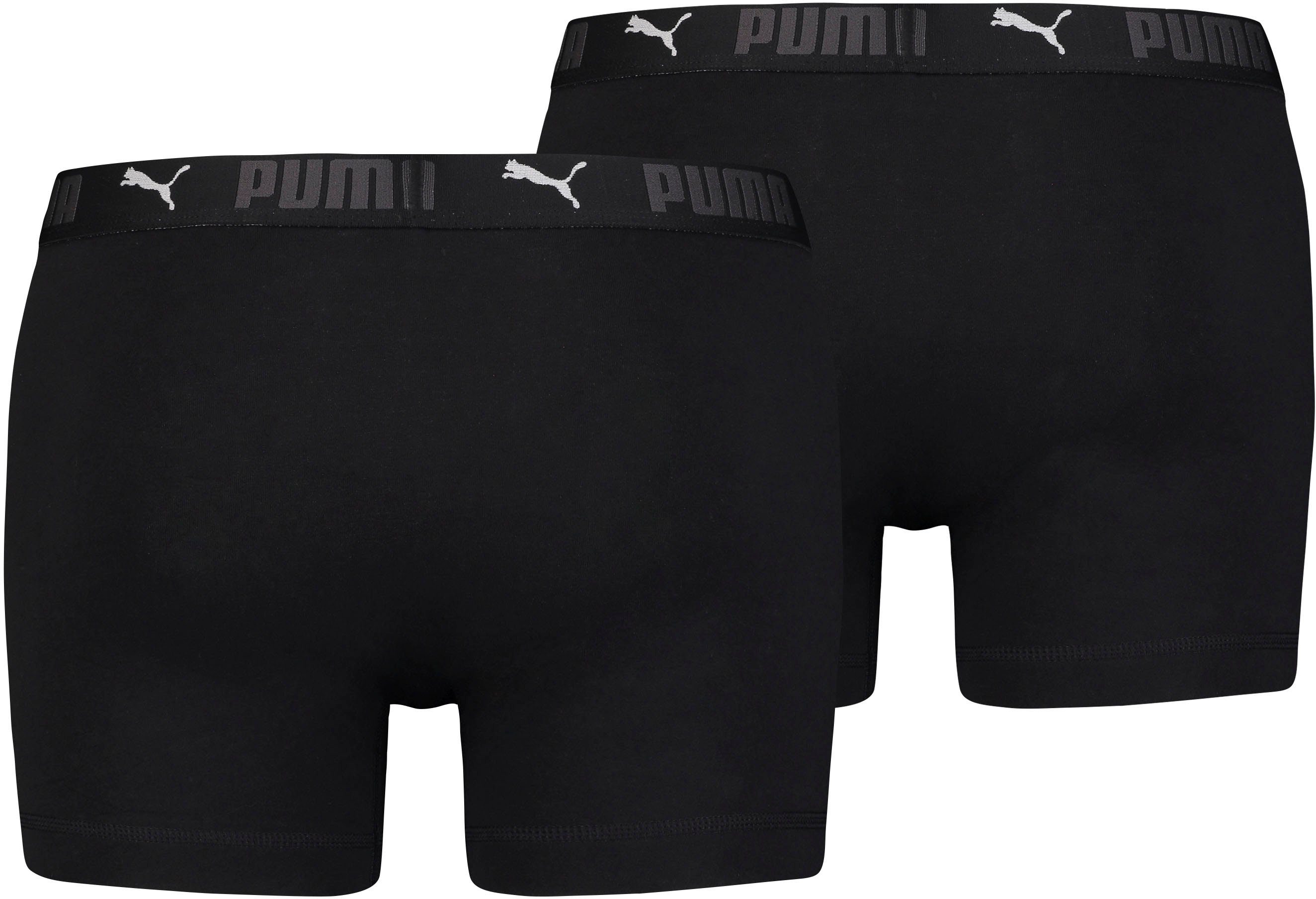 PUMA Boxershorts PUMA MEN SPORT COTTON BOXERS 2P (Packung, 2er Pack) mit Markenschriftzug im Bund