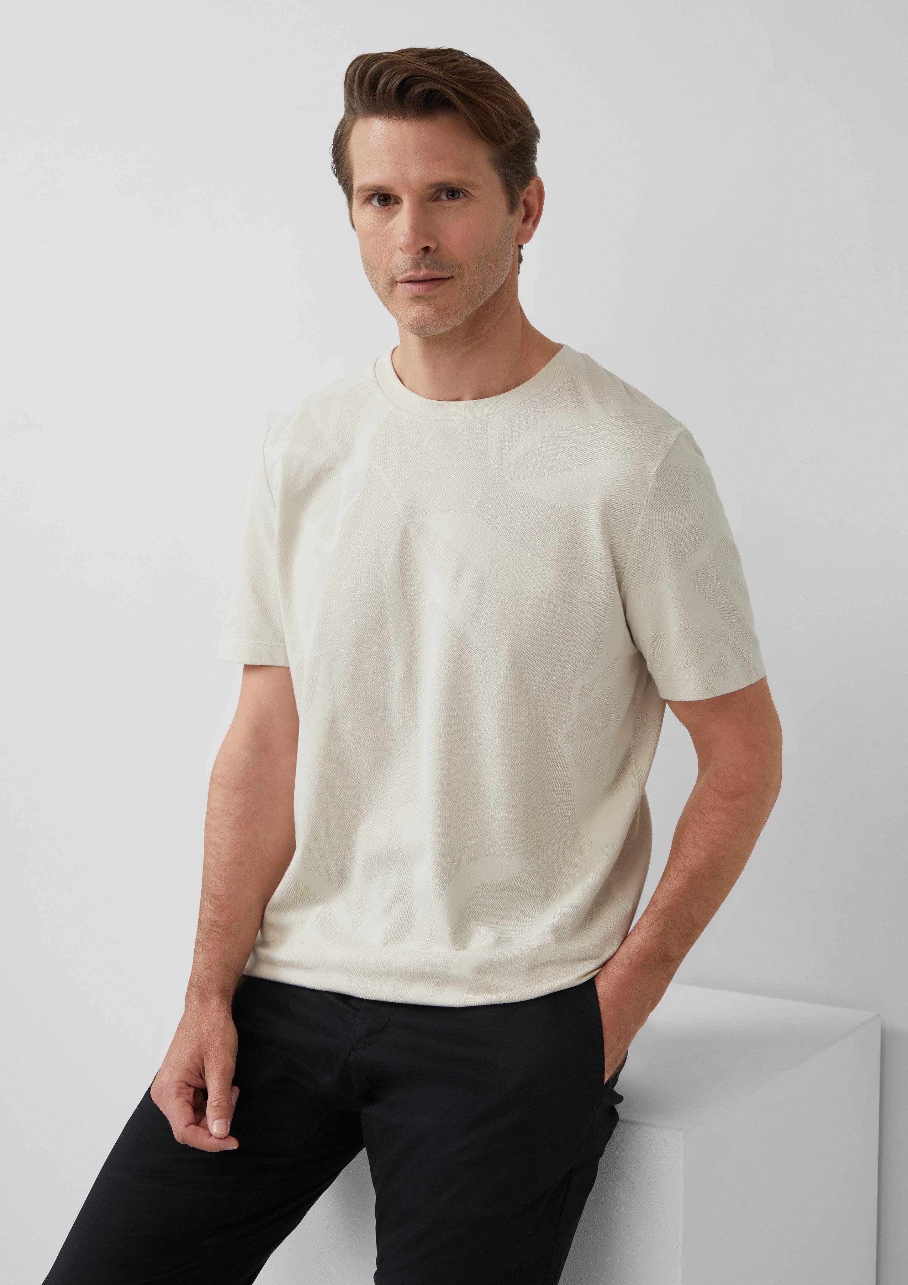 s.Oliver BLACK LABEL Kurzarmshirt Jacquard-T-Shirt mit günstig online kaufen