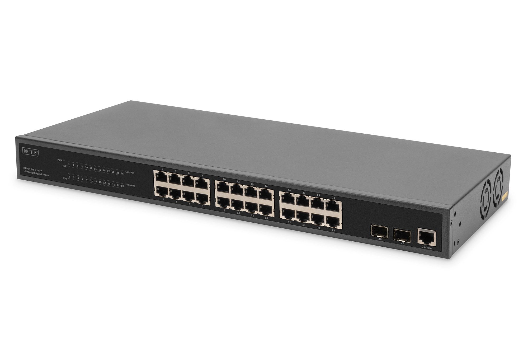 DIGITUS Switch 24 Port L2 Managed Gigabit Ethernet PoE Netzwerk-Switch