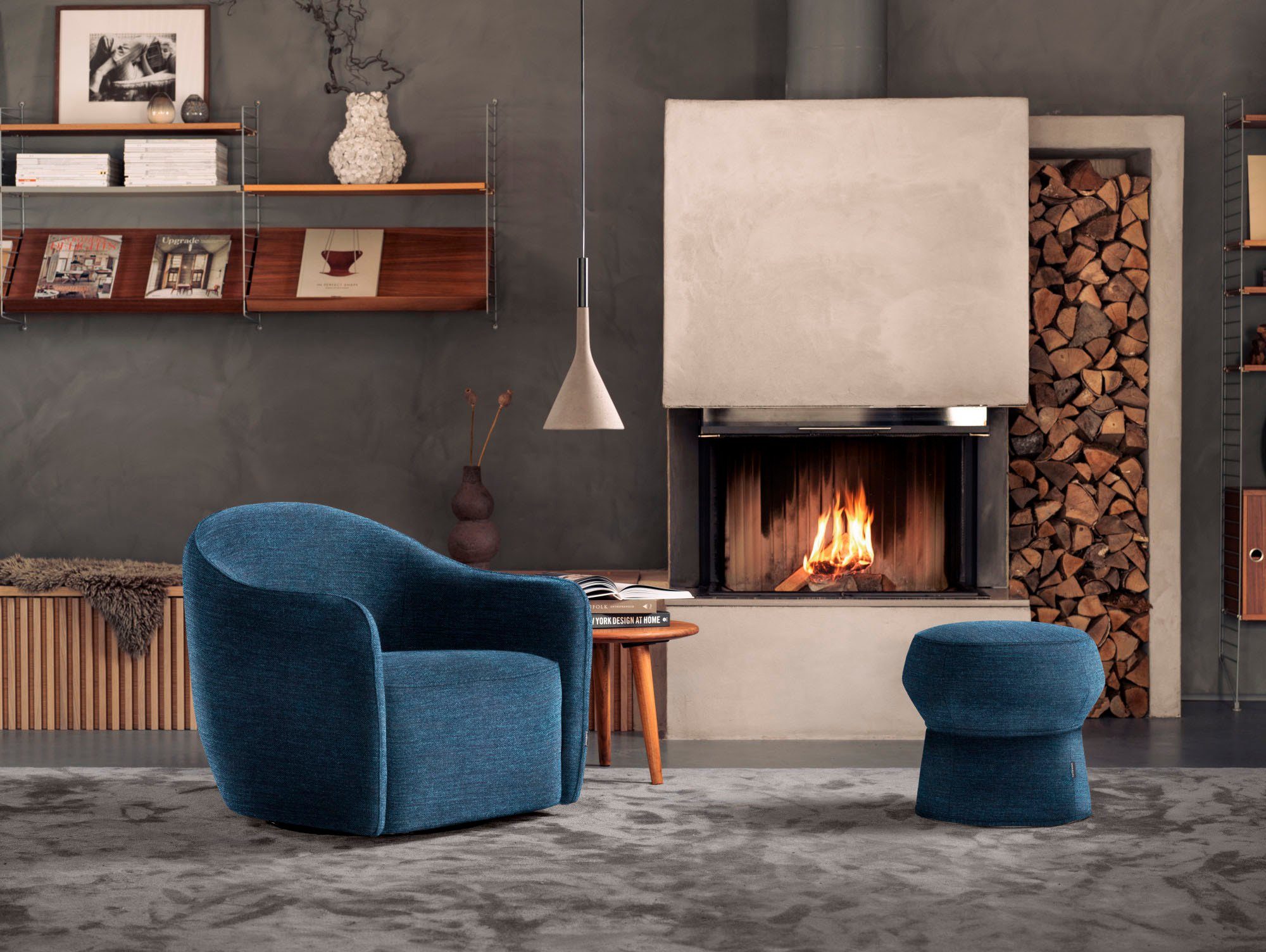 furninova Loungesessel im mit skandinavischen Design Drehfunktion, Beetle, petrol