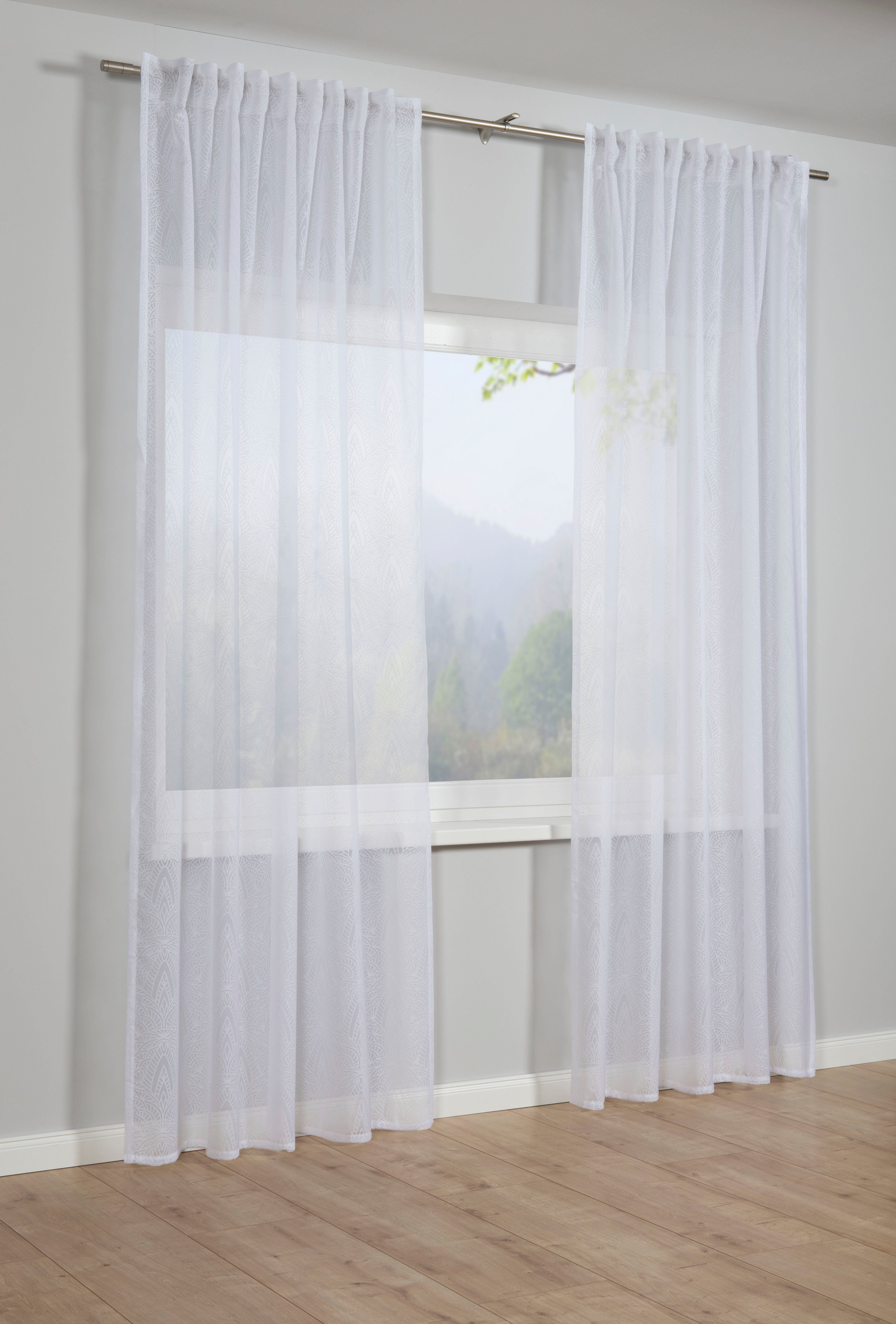 GARDINIA Gardine Schal mit Gardinenband Ausbrenner günstig online kaufen