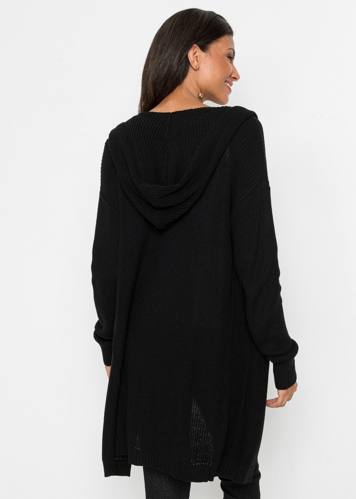 bonprix Longstrickjacke Longstrickjacke mit Kapuze günstig online kaufen