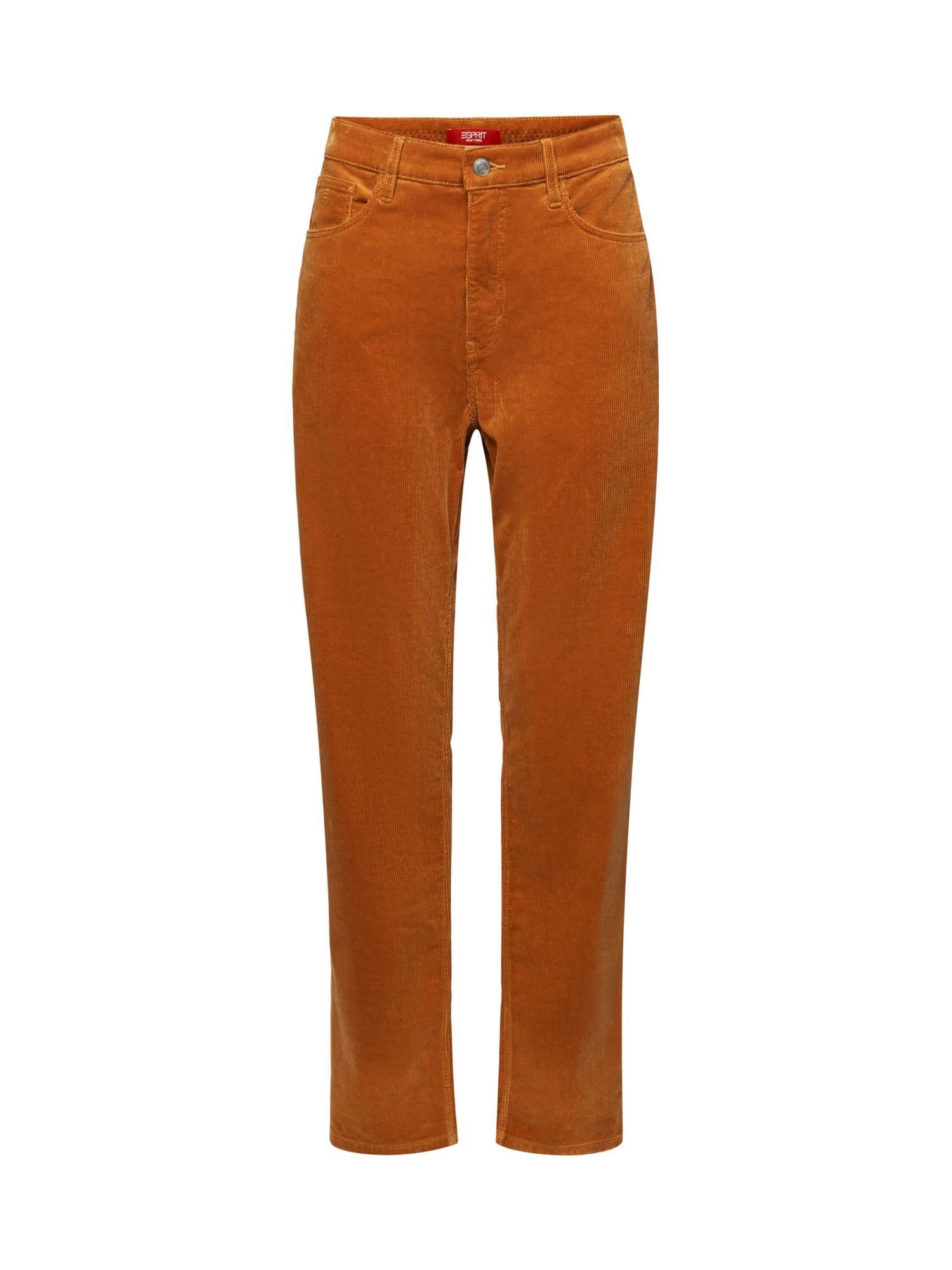 hohem und Esprit CARAMEL Slim-fit-Jeans Cordhose Passform gerader Bund mit