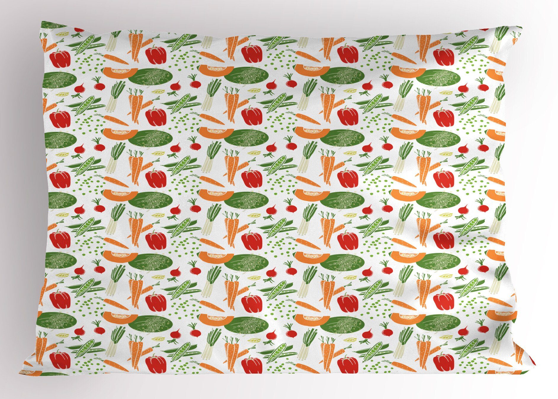 King Art Kissenbezug, Standard Food Cartoon Abakuhaus Gemüse Gedruckter (1 Muster Kissenbezüge Dekorativer Size Stück),