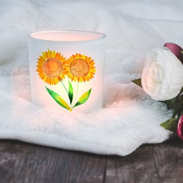 Mr. & Mrs. Panda Windlicht Blume Sonnenblume - Transparent - Geschenk, Garten, Lieblingsmensch, (1 St), Gemütlich