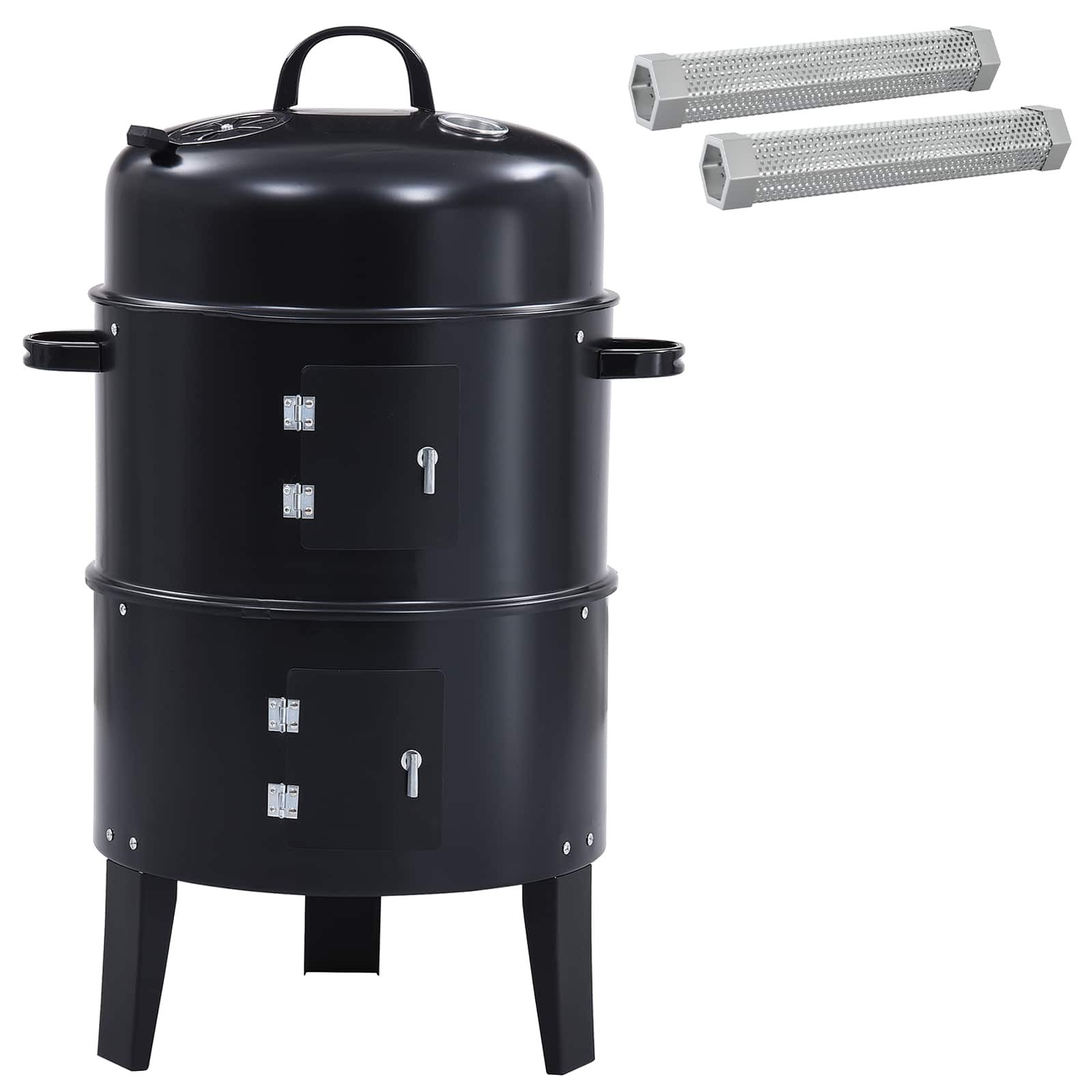 vidaXL Grillkamin Outdoor Grill Ø 40 x 80 cm Stahl Schwarz