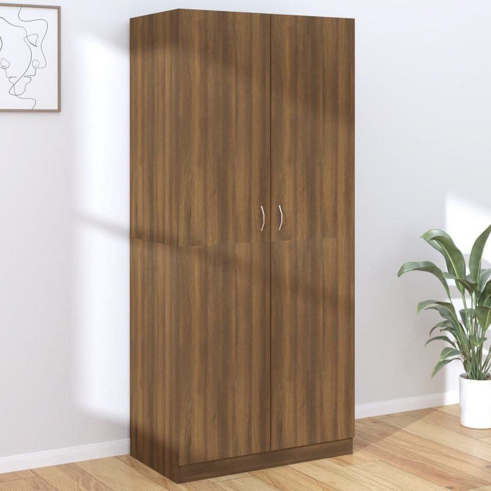 möbelando Kleiderschrank 299899 (LxBxH: 52x90x200 cm) in Braun Eichen-Optik  mit 2 Türen