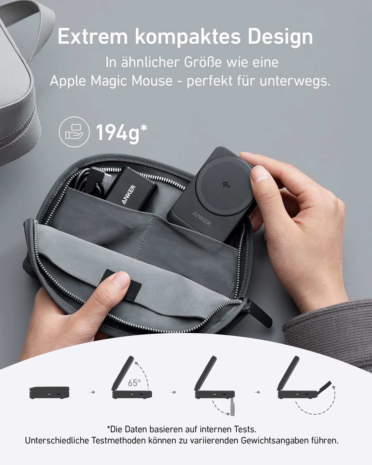 Anker MagGo 3-in-1 Smartphone-Ladegerät (kabelloses Aufladen, Qi2-Technologie, 15W Ladepower, faltbar) – Bild 5 von 5