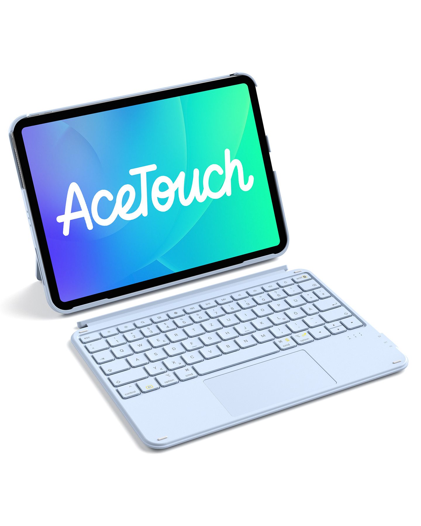 Inateck für iPad 11 Gen A16, 11 Zoll iPad Air M3 7/6/5/4, iPad 10, iPad Pro iPad-Tastatur (Ultraleichte, Abnehmbare Tastatur mit Touchpad, Tragbar)