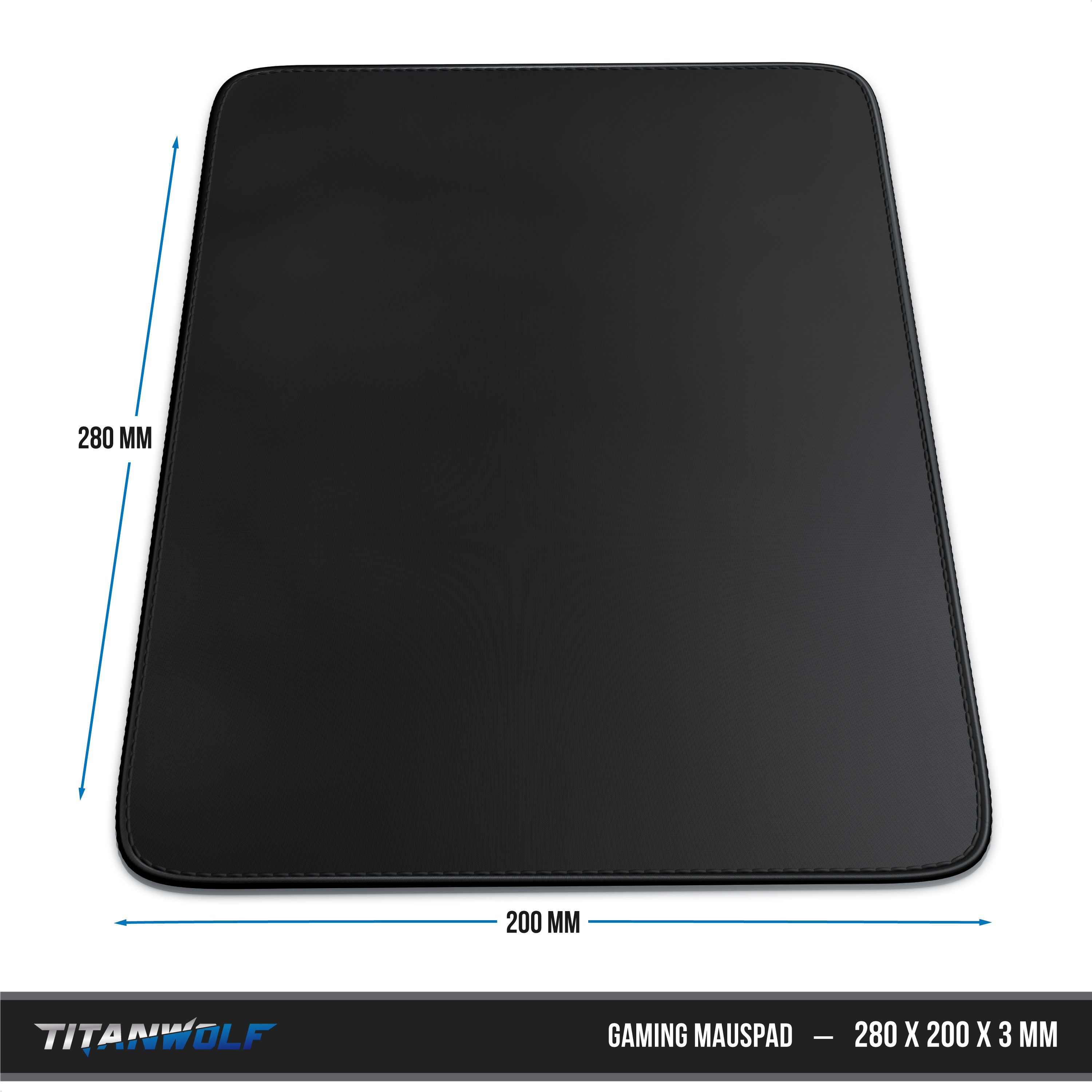 Titanwolf Gaming Mauspad 280 x 200 mm- Tischunterlage, rutschfest, strapazierfähig, wasserabw (1-St), Mousepad für Präzision & Geschwindigkeit, stabiler Halt – Bild 2 von 5