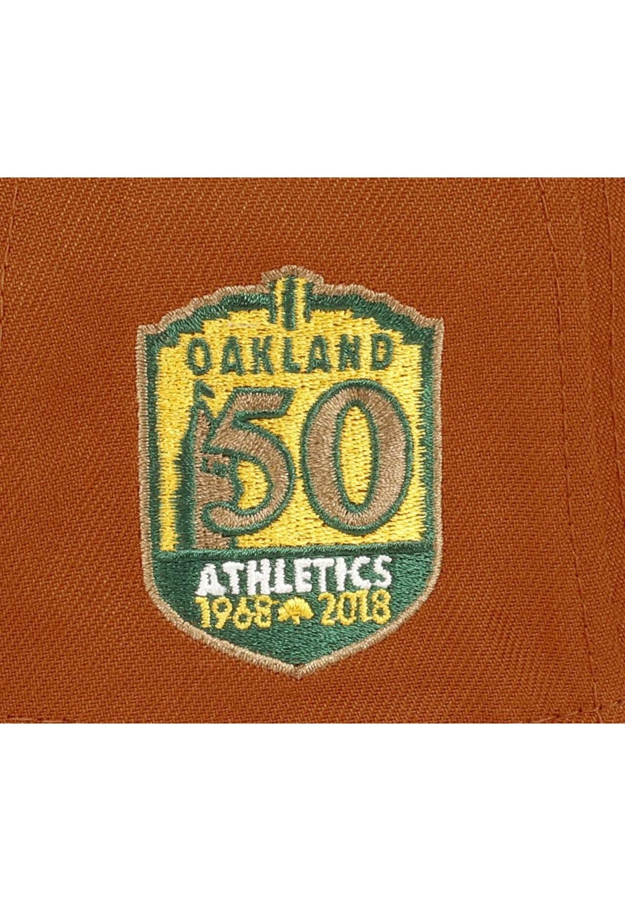 New Era Baseball Cap Oakland Athletics MLB 50th Anniversary Sidepatch Orange Black Cord 9F (1-St)
