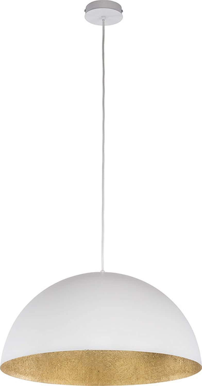 Licht-Erlebnisse Pendelleuchte FERRA, ohne Leuchtmittel, Hängeleuchte Weiß Gold E27 Modern Hängelampe Esszimmer Küche