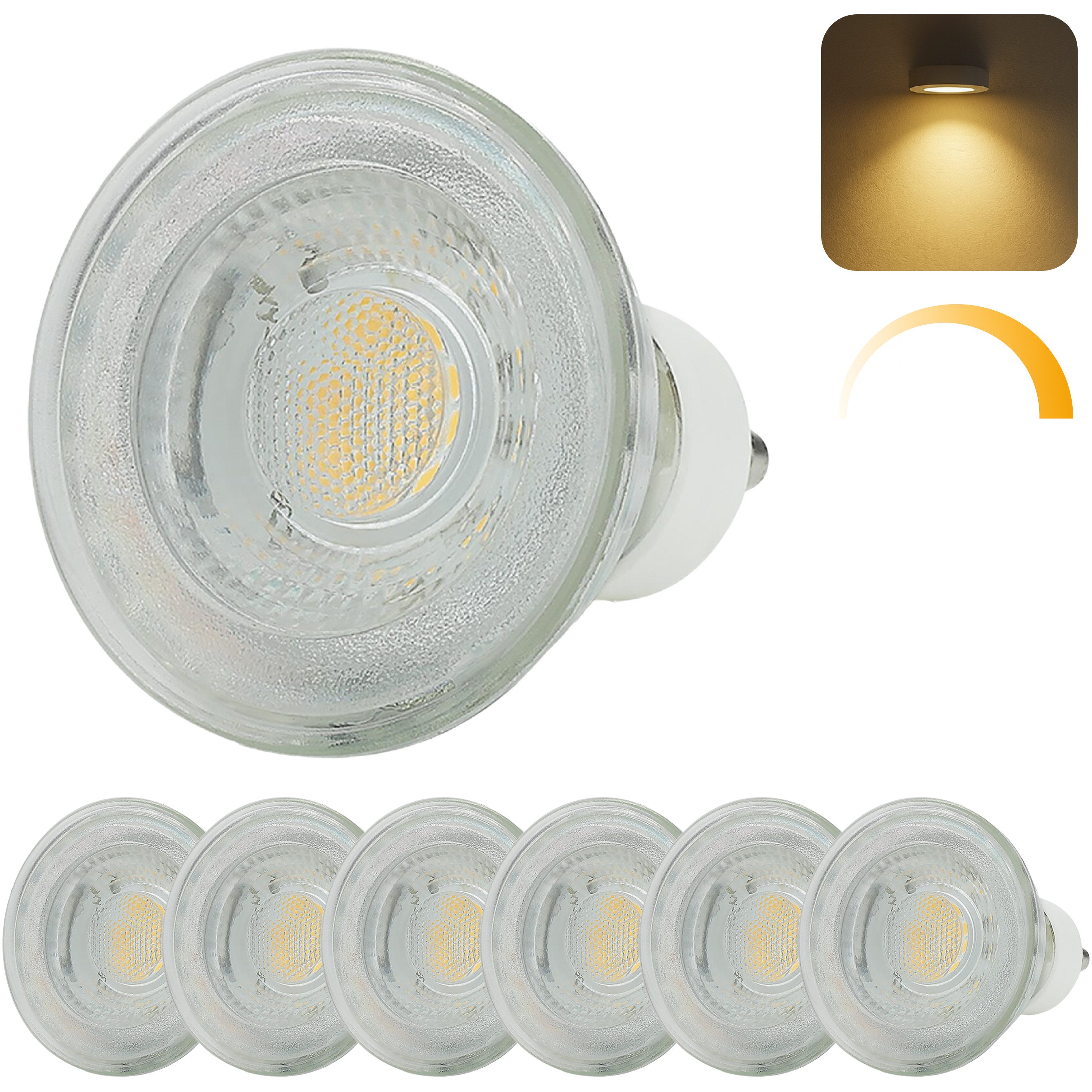 Sweet LED LED-Leuchtmittel 6er Pack GU10 Leuchtmittel 7W 530lm dimmbar, GU1 günstig online kaufen