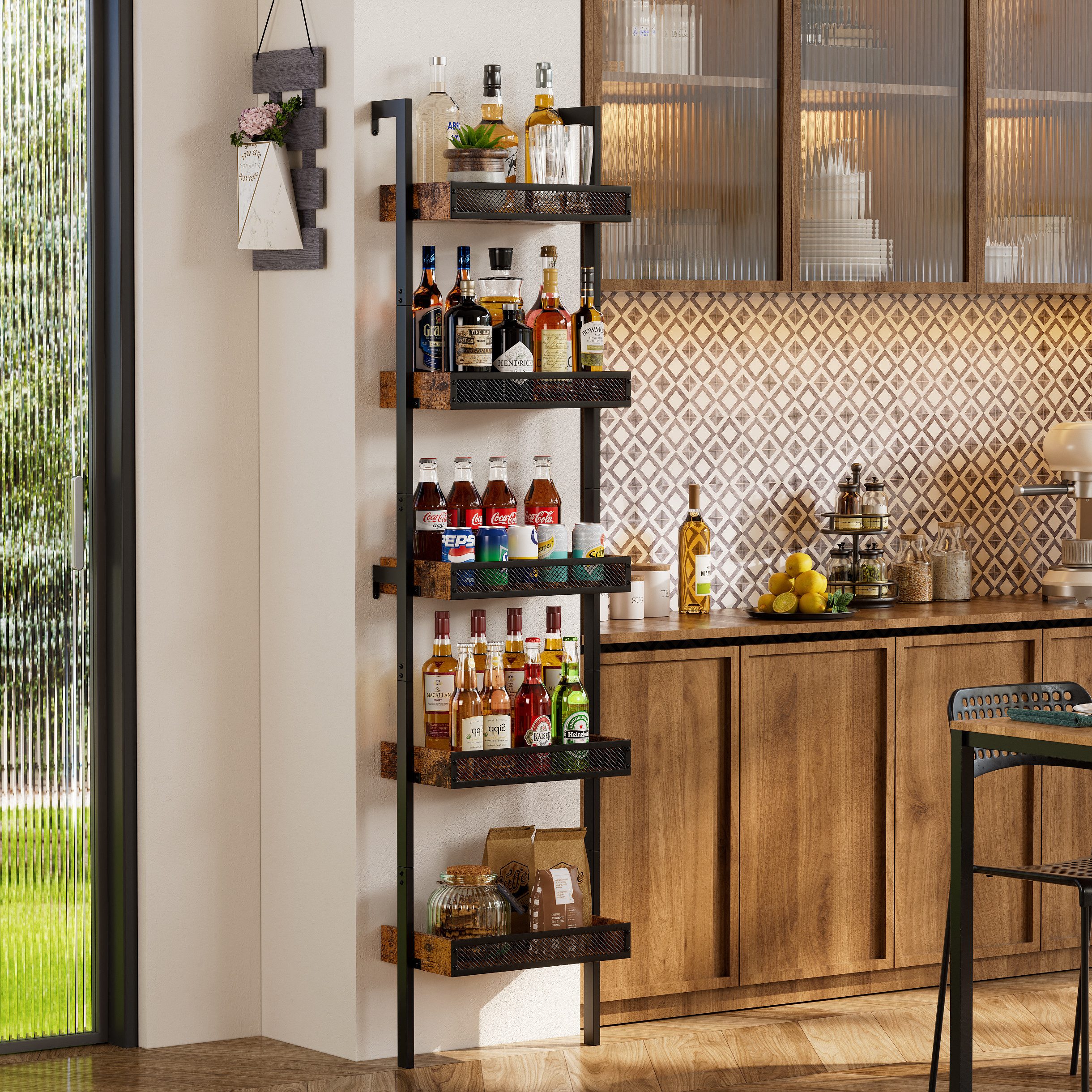 TWSOUL Weinregal 5-Tier freistehende Liquor Flasche günstig online kaufen