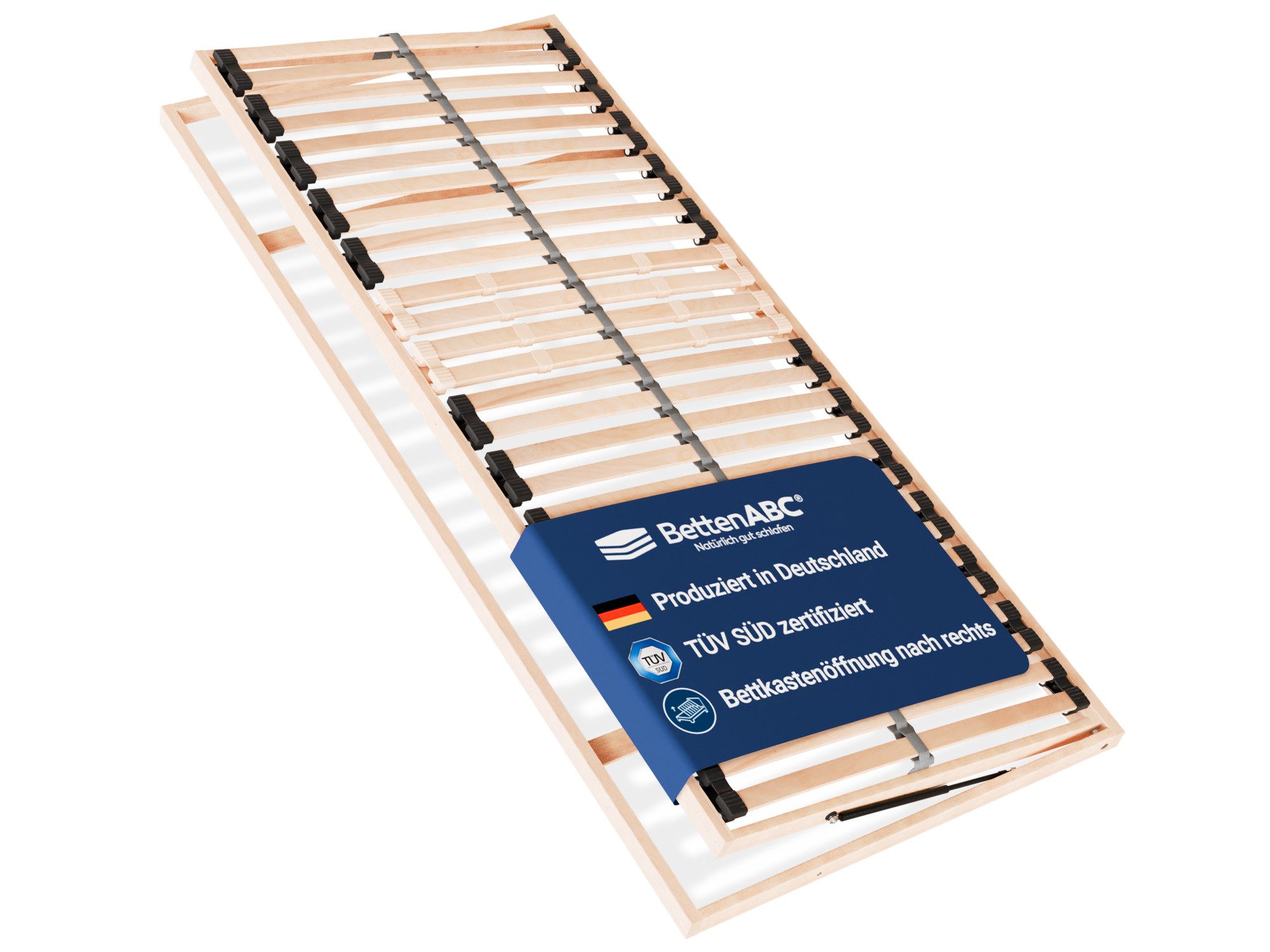 Lattenrost Lattenrost mit Bettkastenfunktion, Öffnung Vorn, Links oder Rechts, Betten-ABC, Kopfteil Öffnung nach Rechts, Fußteil Öffnung nach Rechts, Optimale Anpassung an den Körper, besondere Langlebigkeit, stabil
