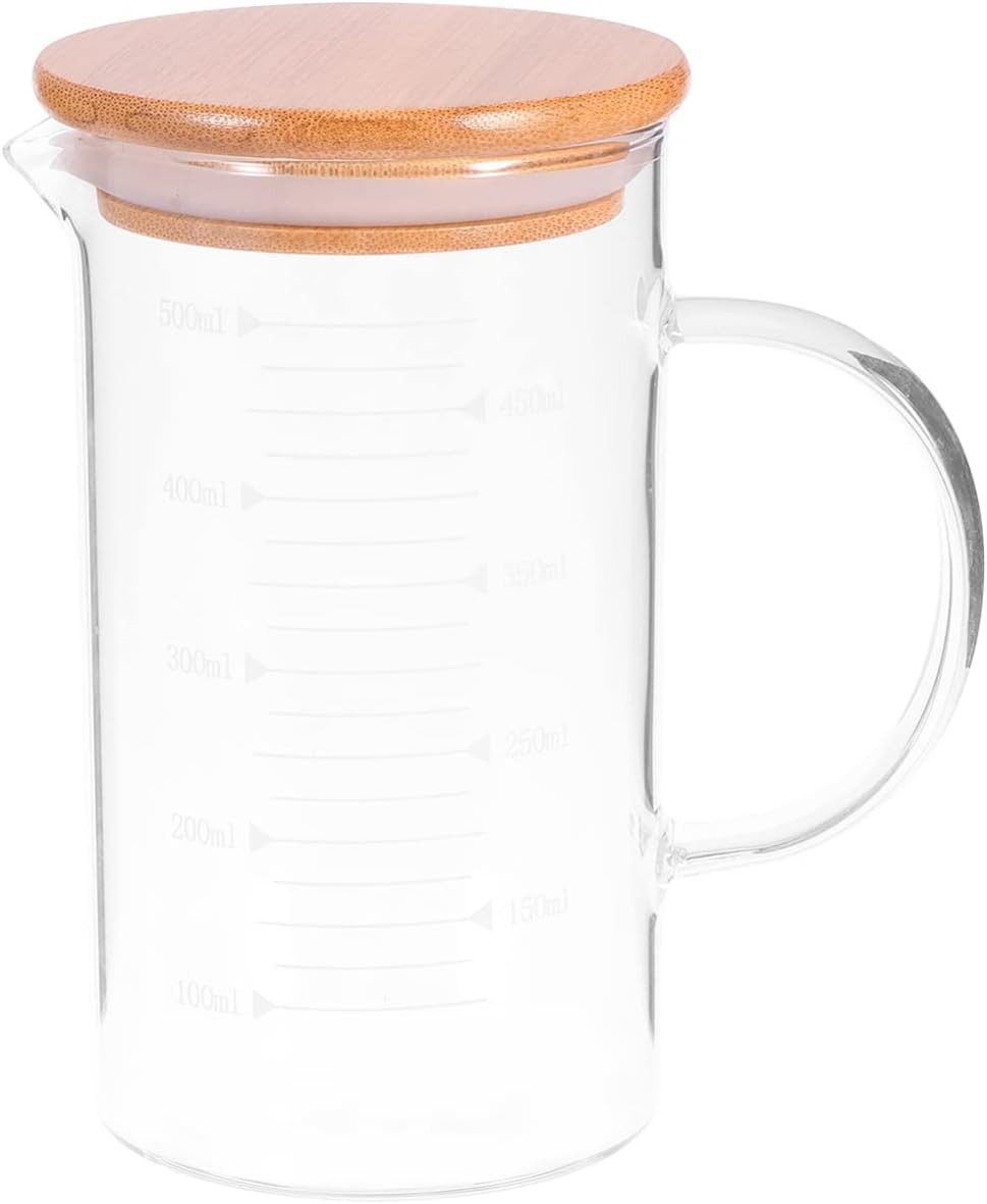 Wasserkrug 500Ml Glaskrug mit Deckel Hitzebeständig Heiß Kaltes Wasser Karaffe