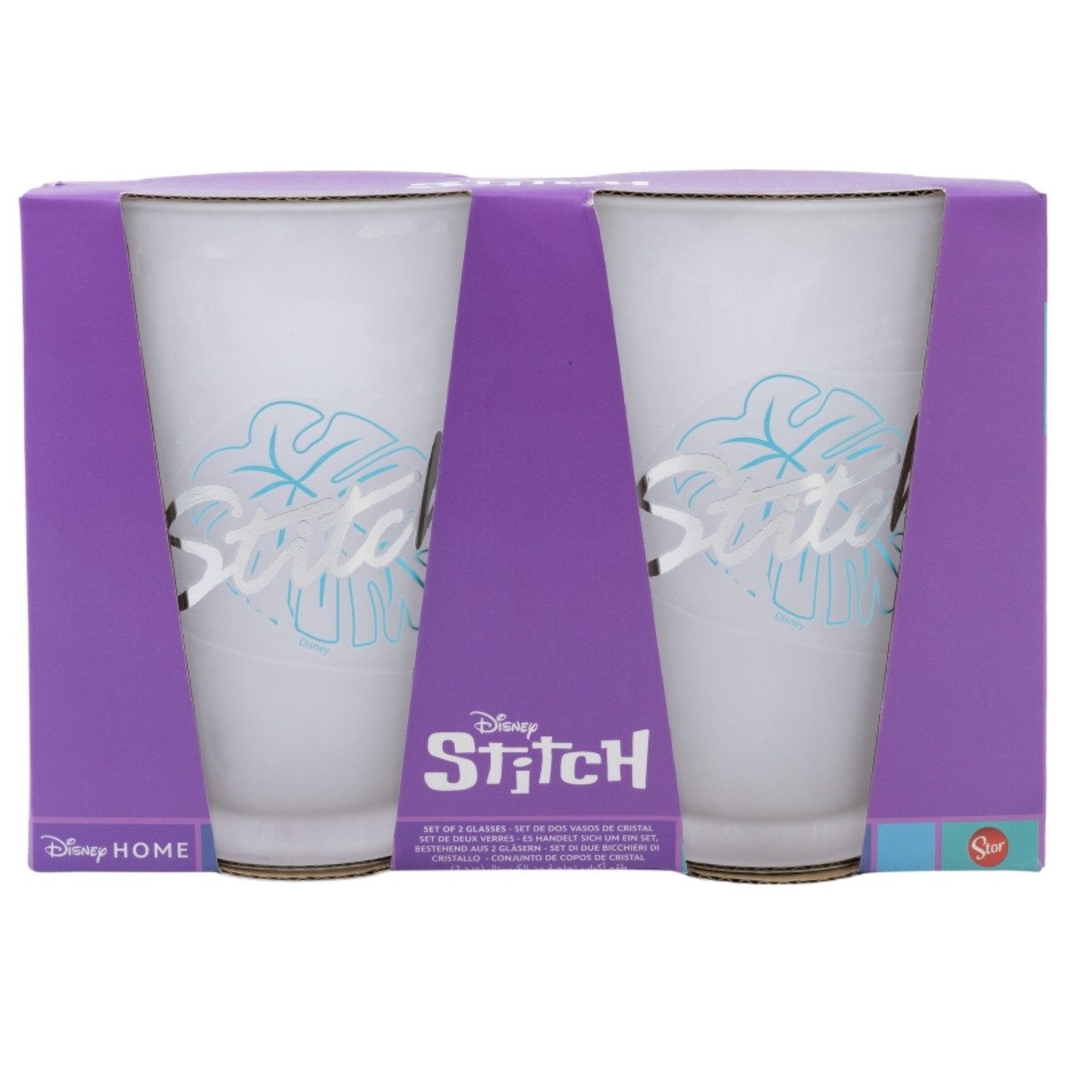 Storline Gläser-Set Disney Lilo & Stitch 490ml – Fanartikel für Kinder & Erwachsene, Glas
