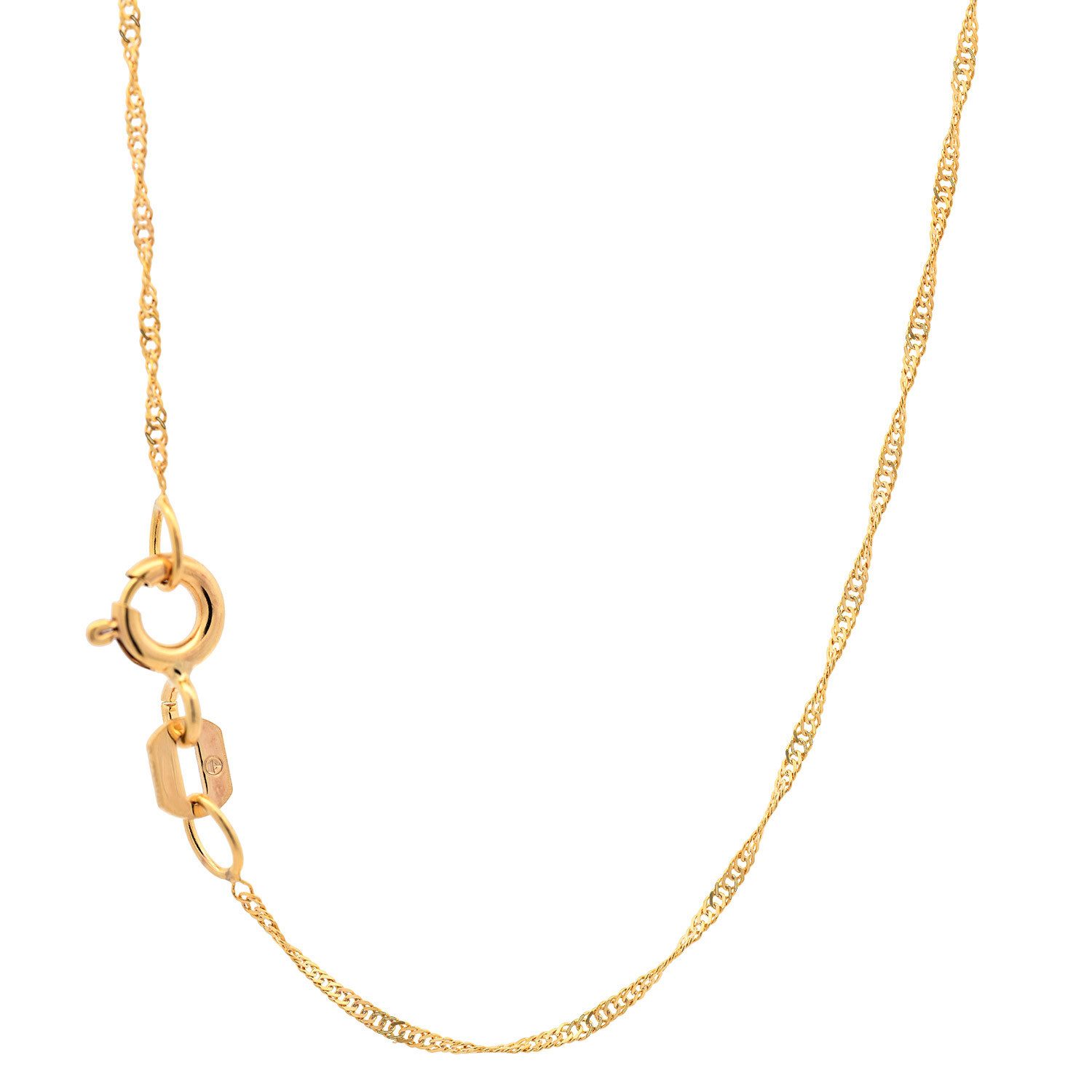 HOPLO Goldkette Goldkette Singapurkette Länge 38cm - Breite 1,0mm - 333-8 Karat Gold, Made in Germany