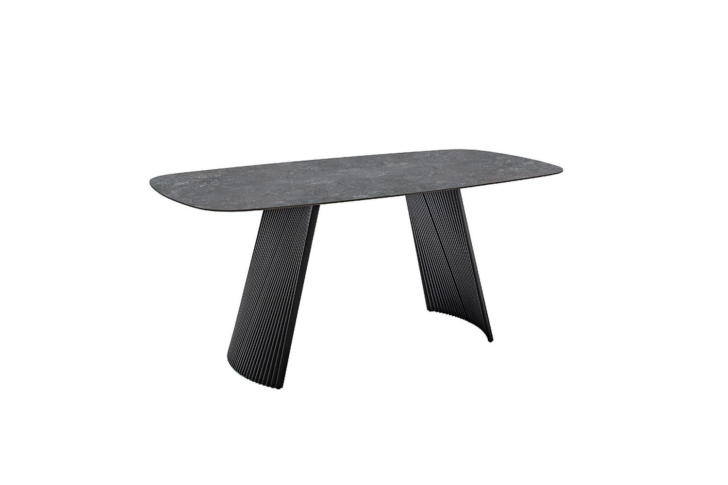 freiraum Esstisch TOBELO, Designergestell, anthrazit marmoriert, Keramik - 180x76x90cm (BxHxT)