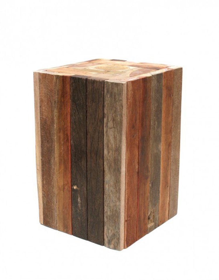 Hocker Hocker Beistelltisch Mischholz Sitzhocker massiv Ablage Blumenhocker