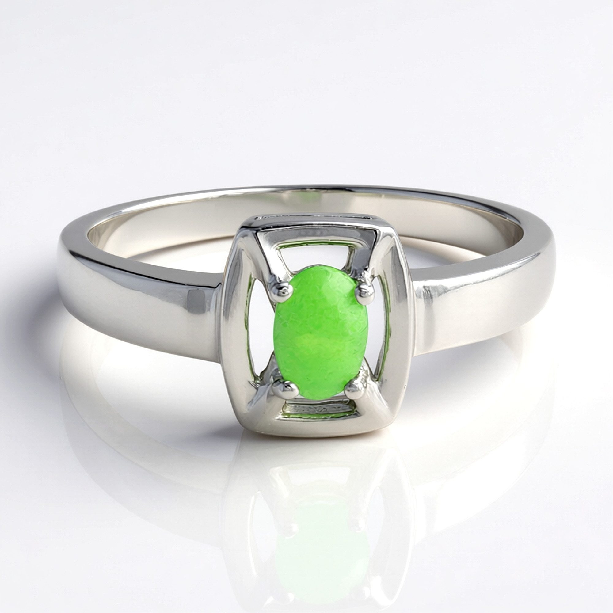 Cavill Solitärring Cavill Ring aus 925er Sterlingsilber mit grünem Chrysopras 0,28 ct (1-tlg)