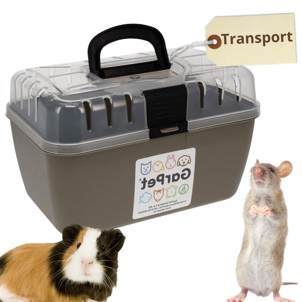 GarPet Tiertransportbox Kleintier Transportbox Hamster Transportbox Meerschweinchen Reisekäfig