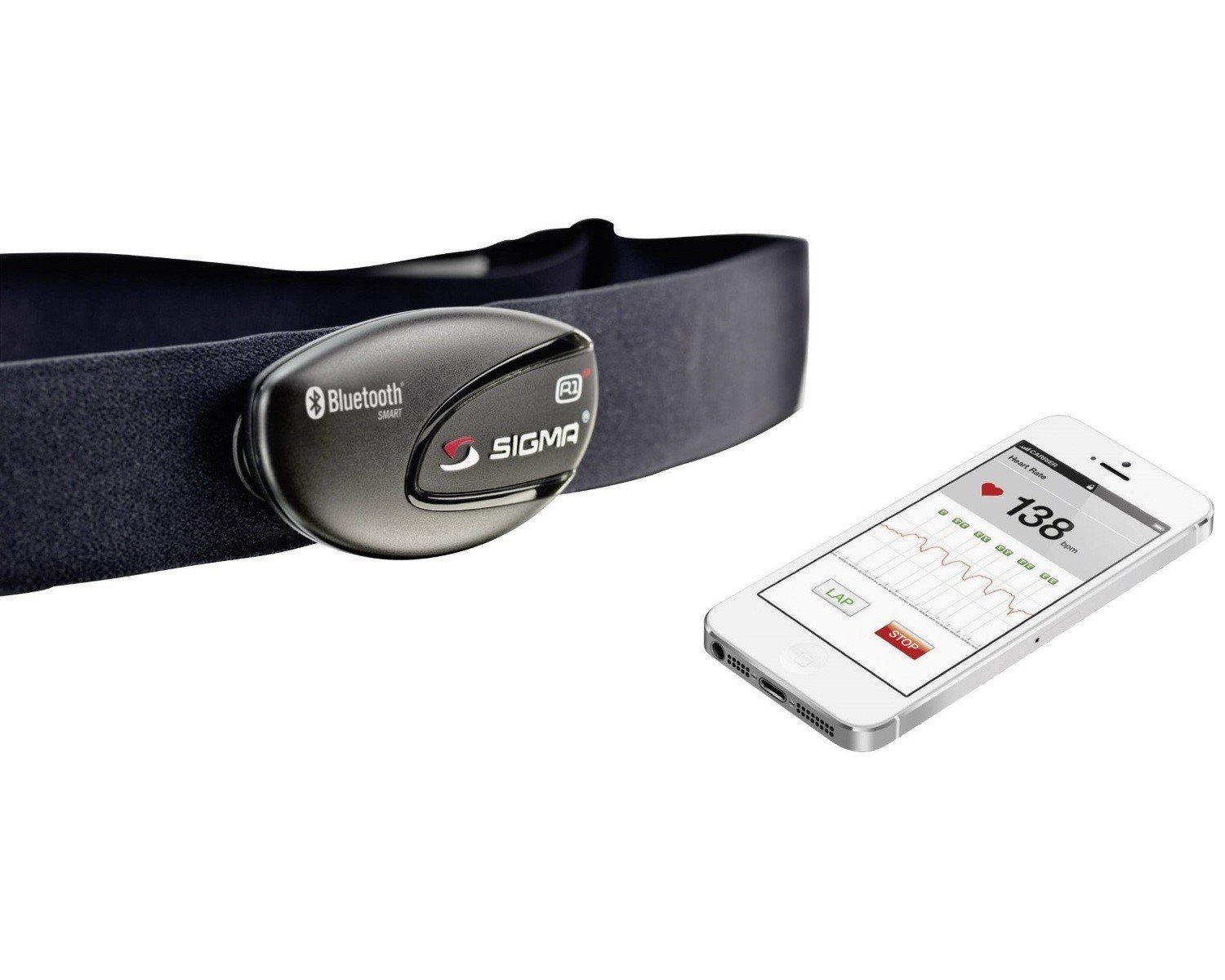 SIGMA R1 Duo (Ant /Bluetooth Smart)-Herzfrequenz-Sensor Montre Cardio fréquence-mètre Mixte, Noir, Taille Unique