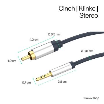 Flexline® 3,5mm Klinken-Kabel auf 2xCinch Stecker RCA, 0,75m Audio-Kabel, (75,00 cm)