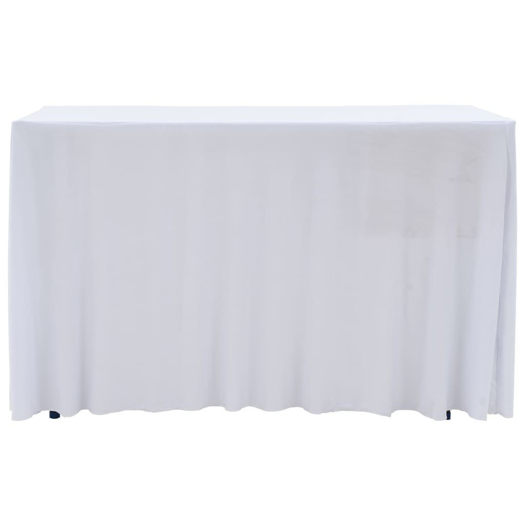 Hussen-Set 2 74 60,5 Weiß x Stretch-Tischdecken mit x 120 cm, Rand vidaXL Stück