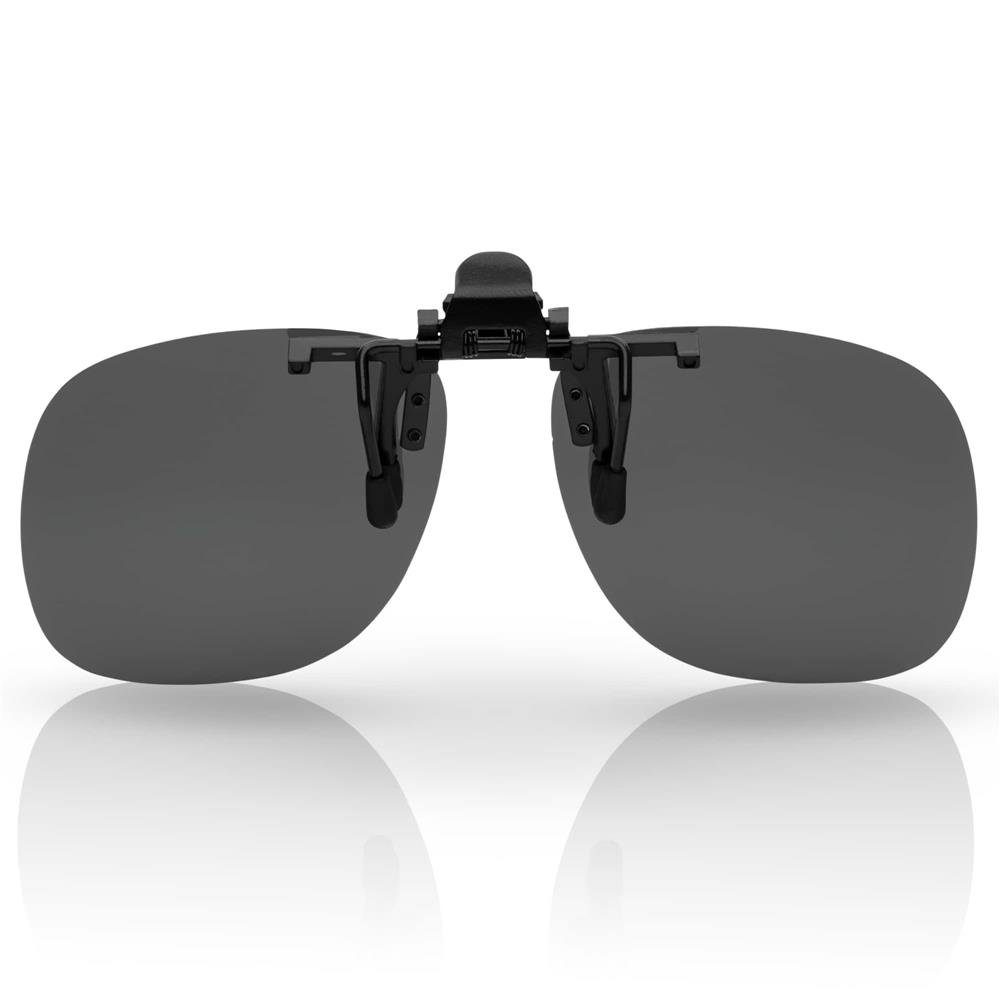 mit Eyewear (1-St) Linsen Polarisierter Aufsatz Retrosonnenbrille On Brillen Schwarz Clip BEZLIT polarisierten