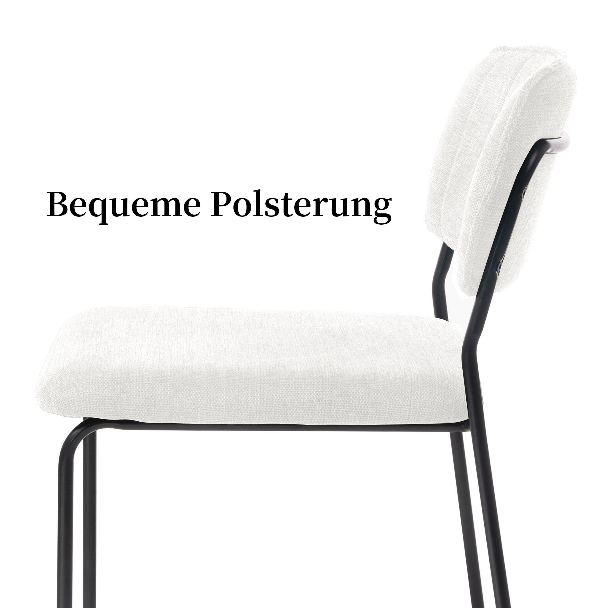 Zedelmaier Esszimmerstuhl belastbar bis modernes Stuhl stühle, stühle Set, esstisch Küchenstühle Industriedesign, 4er (4er 120 kg Set), Weiß esszimmer, Metallbeine