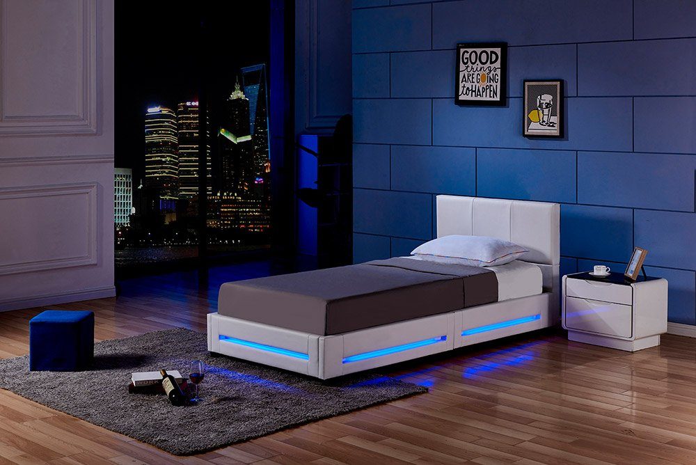 HOME DELUXE Bett »LED Bett ASTEROID« (Set, 2-tlg., Bettkasten und  Lattenrost), LED Beleuchtung, per Fernbedienung steuerbar, Variante mit  oder ohne Matratze, inklusive Lattenrost