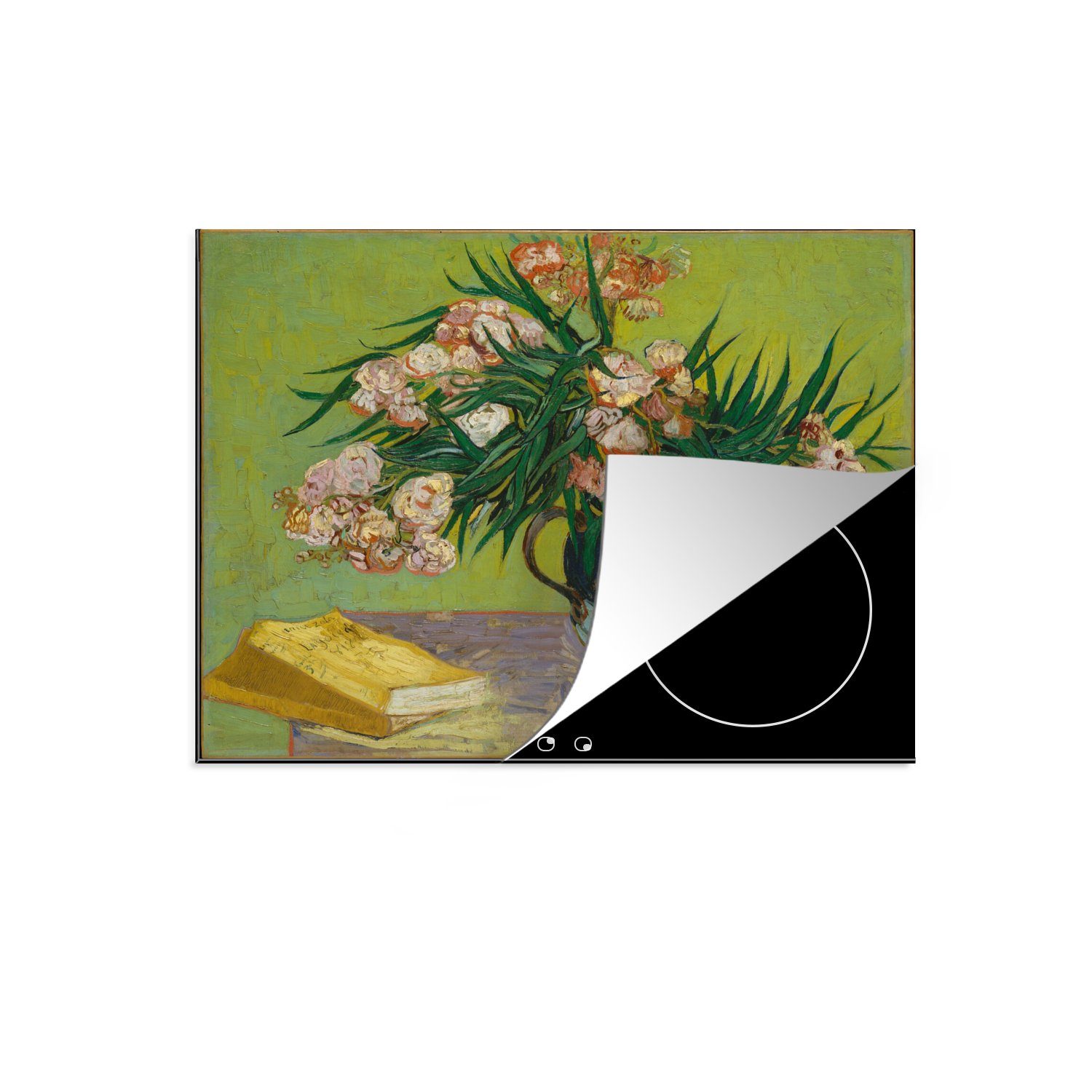 Ceranfeldabdeckung tlg), Herdblende-/Abdeckplatte van 59x52 die Gogh, MuchoWow - für küche, Vinyl, Vincent cm, Induktionsmatte Der Oleander (1