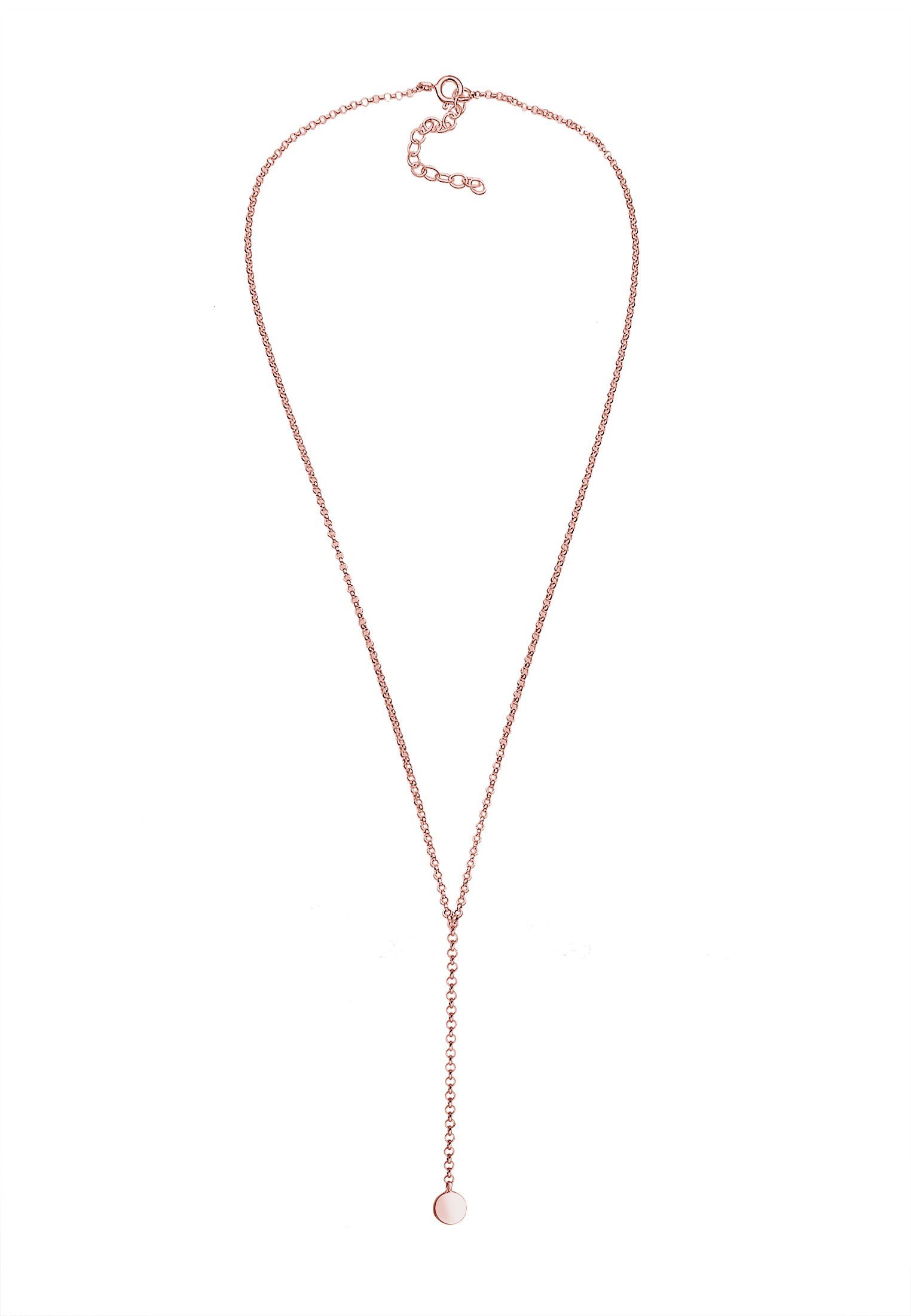 Elli Collierkettchen Choker Y-kette glänzend mit Plättchen 925 Silber