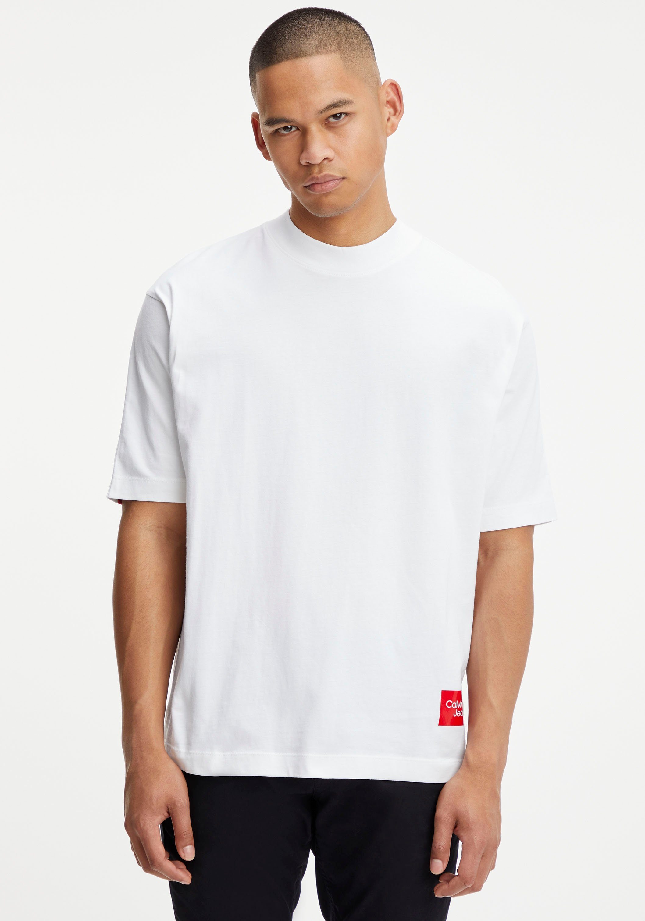 Calvin Klein Jeans T-Shirt BOLD LOGO COLORBLOCK TEE mit Rundhalsausschnitt Bright White
