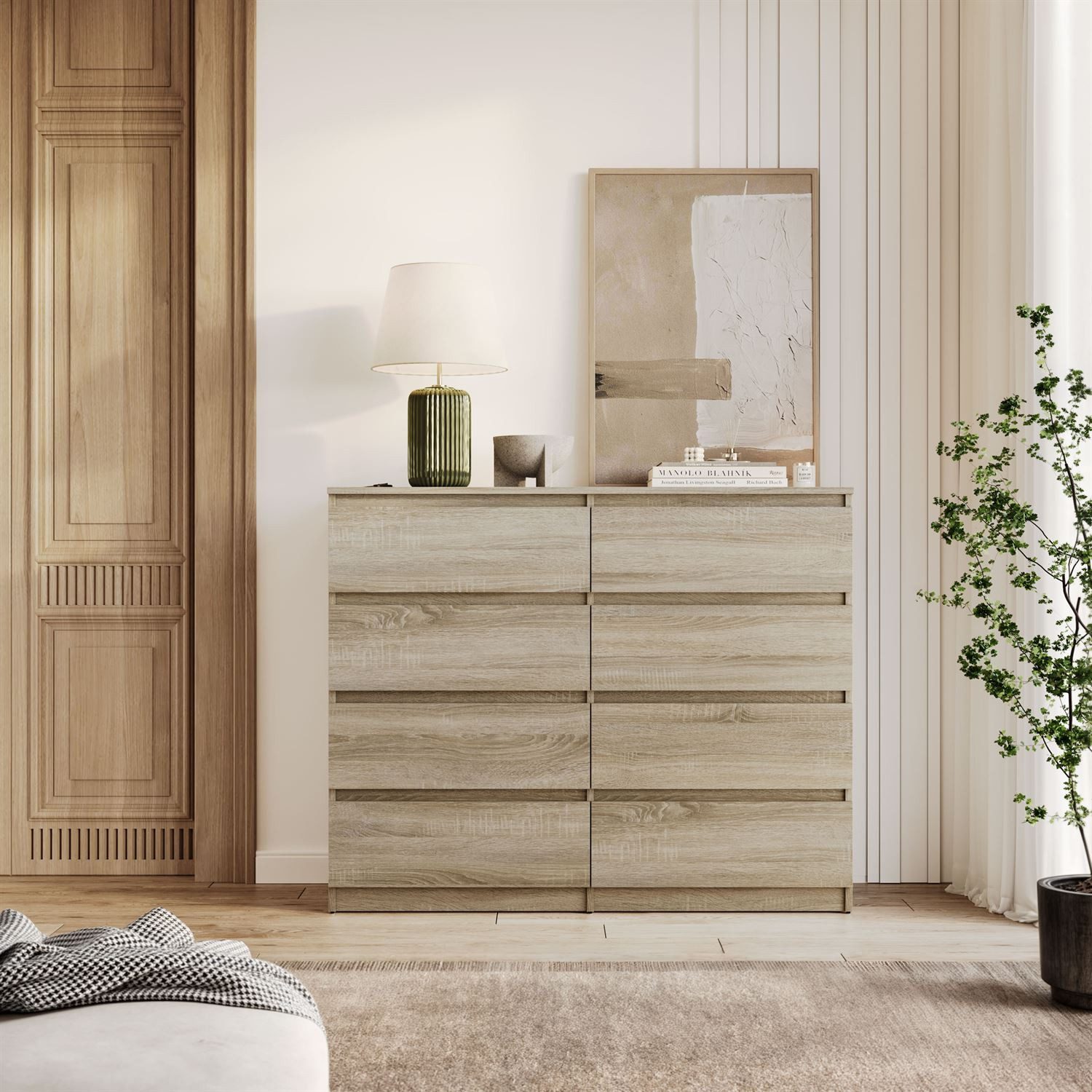 Lookway Kommode HANA M8 – stilvolle Kommode mit geräumigen Schubladen, Breite: 120 cm